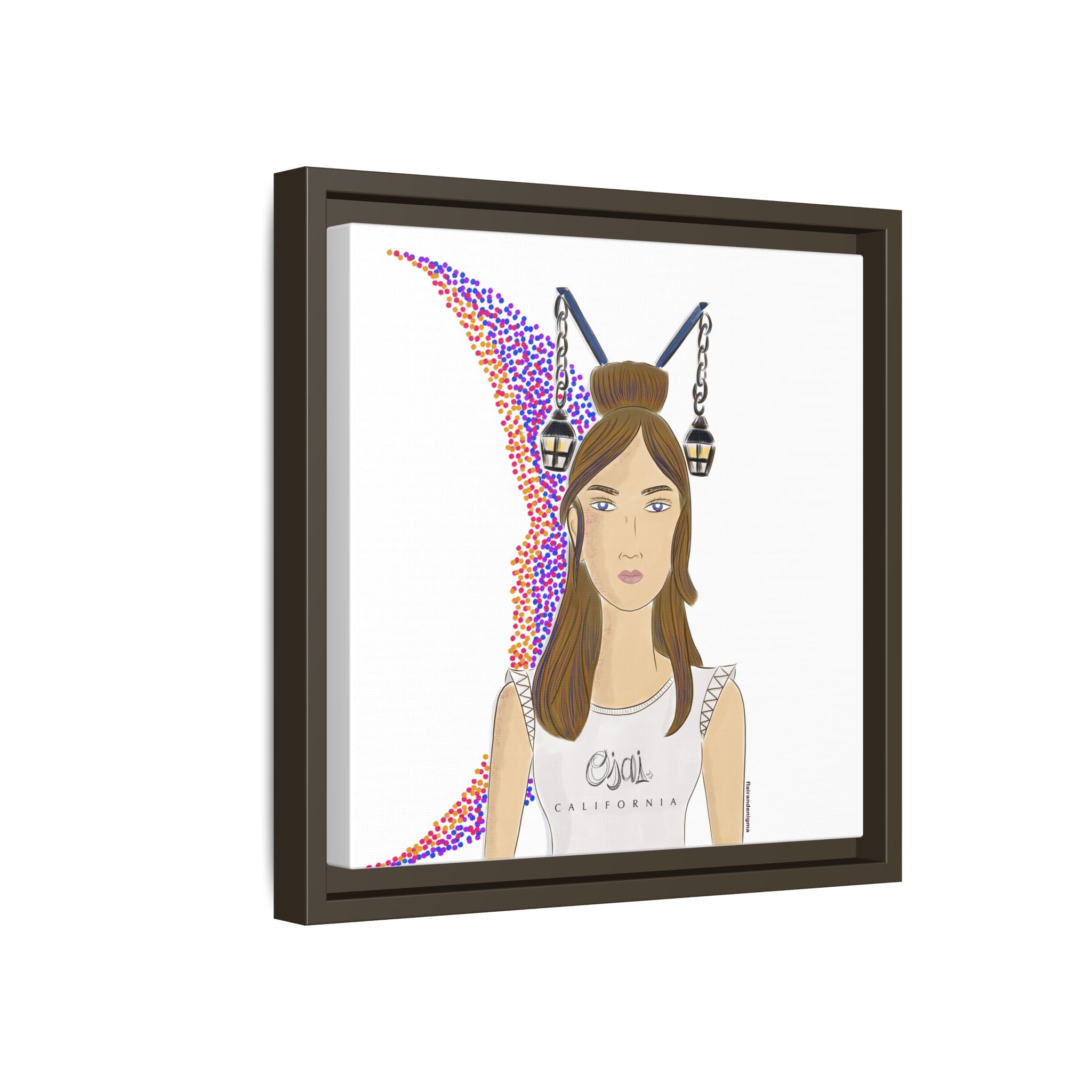 No.1 Girl with the Lanterns Framed Canvas Art Print