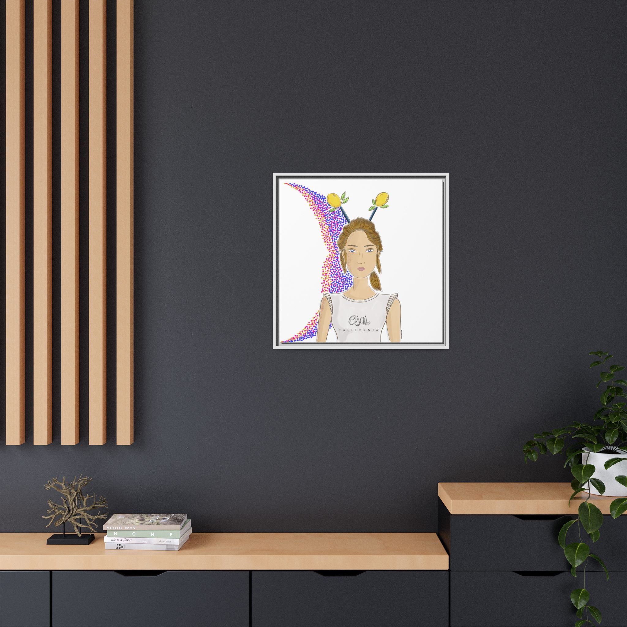 No.7 Girl with the Lemons Framed Canvas Art Print