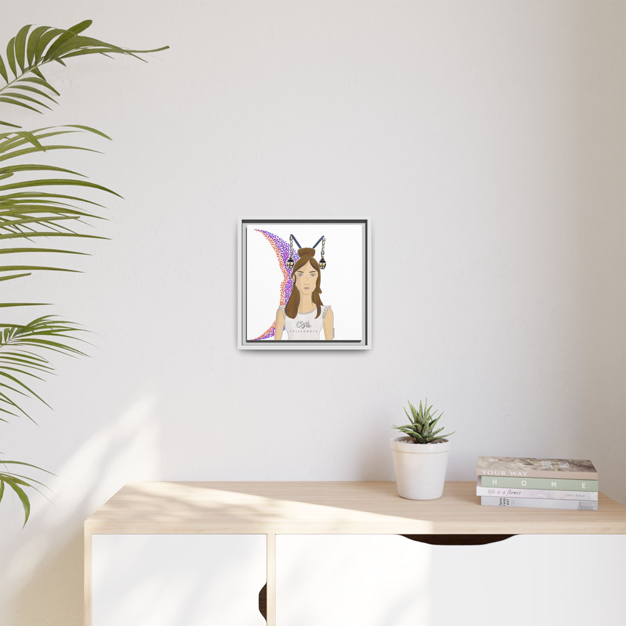 No.1 Girl with the Lanterns Framed Canvas Art Print
