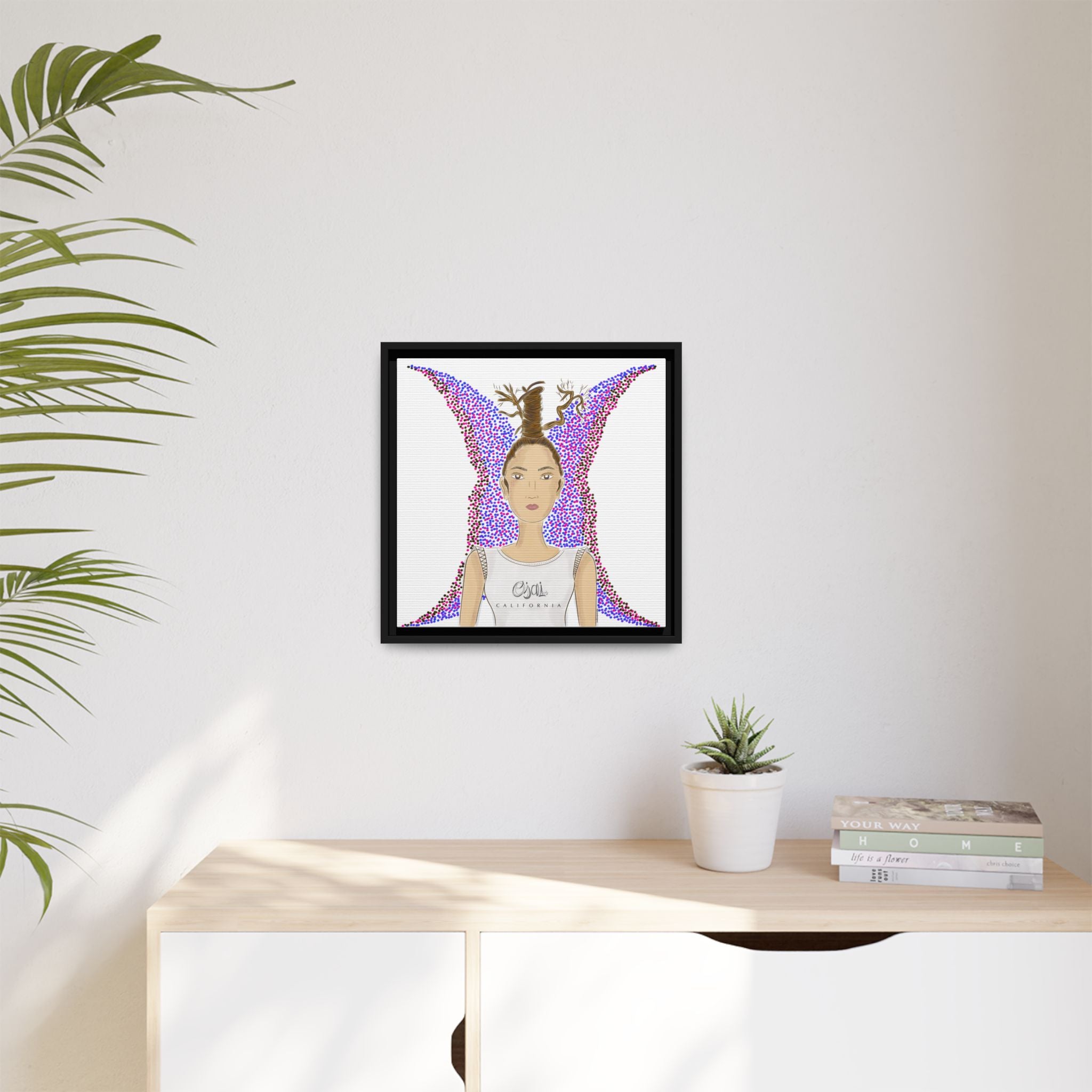 No.9 Girl with the Oak Tree Branches Framed Canvas Art Print