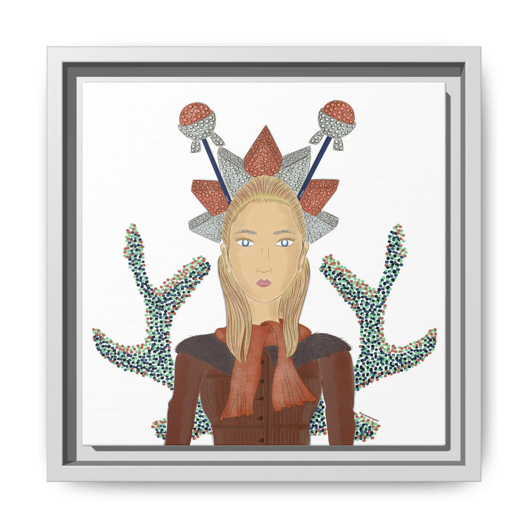 No.30 Girl with the Bling Sculpture Framed Canvas Art Print