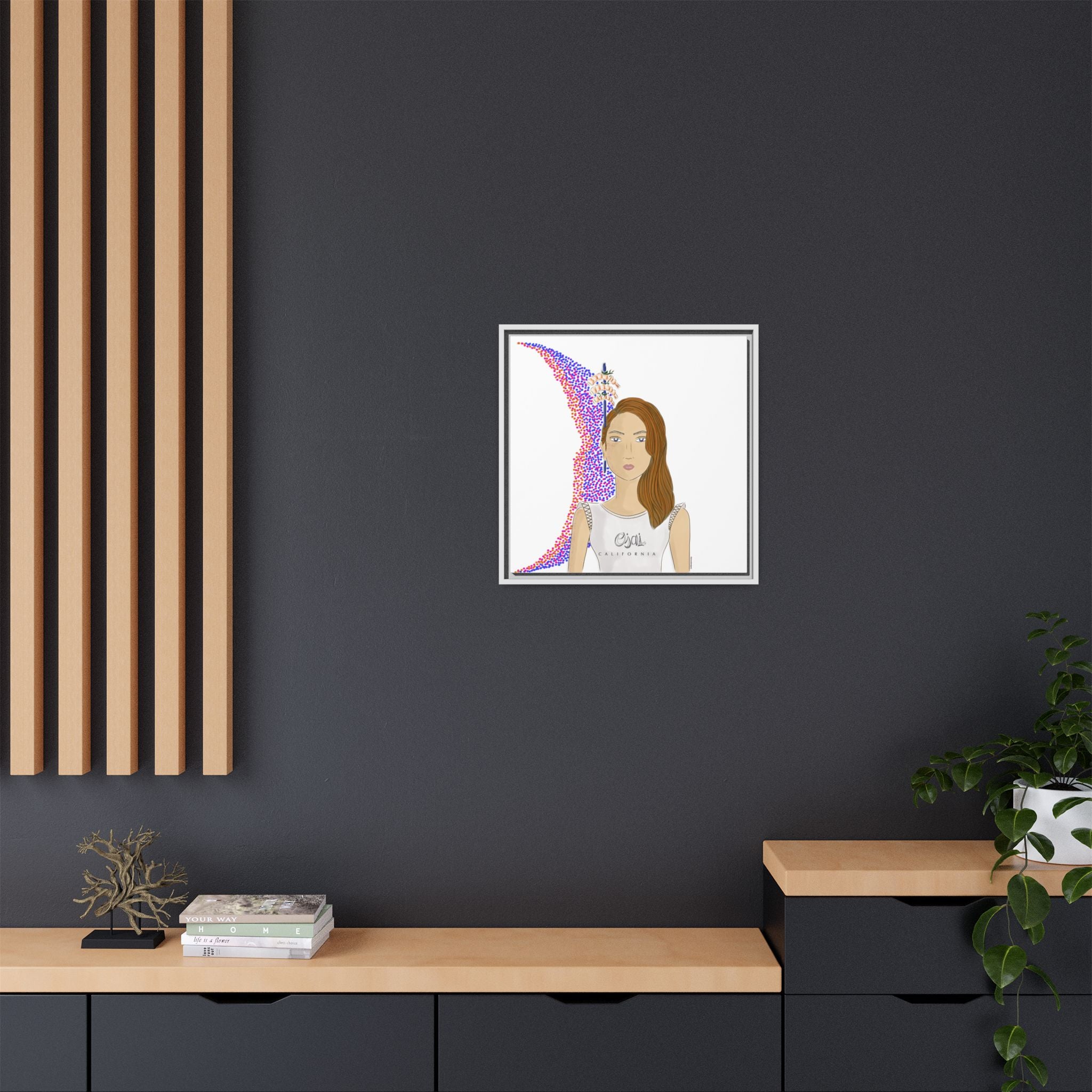 No.10 Girl with the Shrimps Framed Canvas Art Print