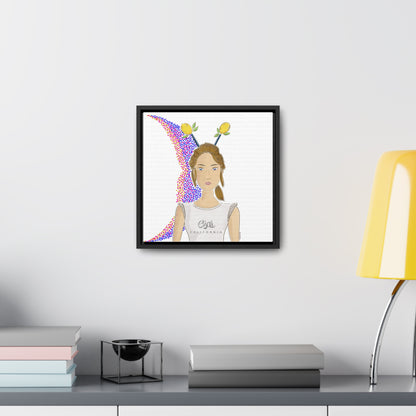 No.7 Girl with the Lemons Framed Canvas Art Print