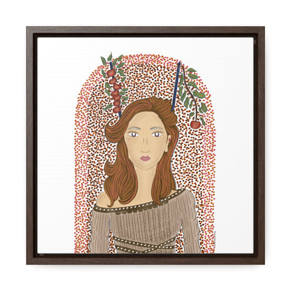 No.44 Girl with the Autumn Apples Framed Canvas Art Print