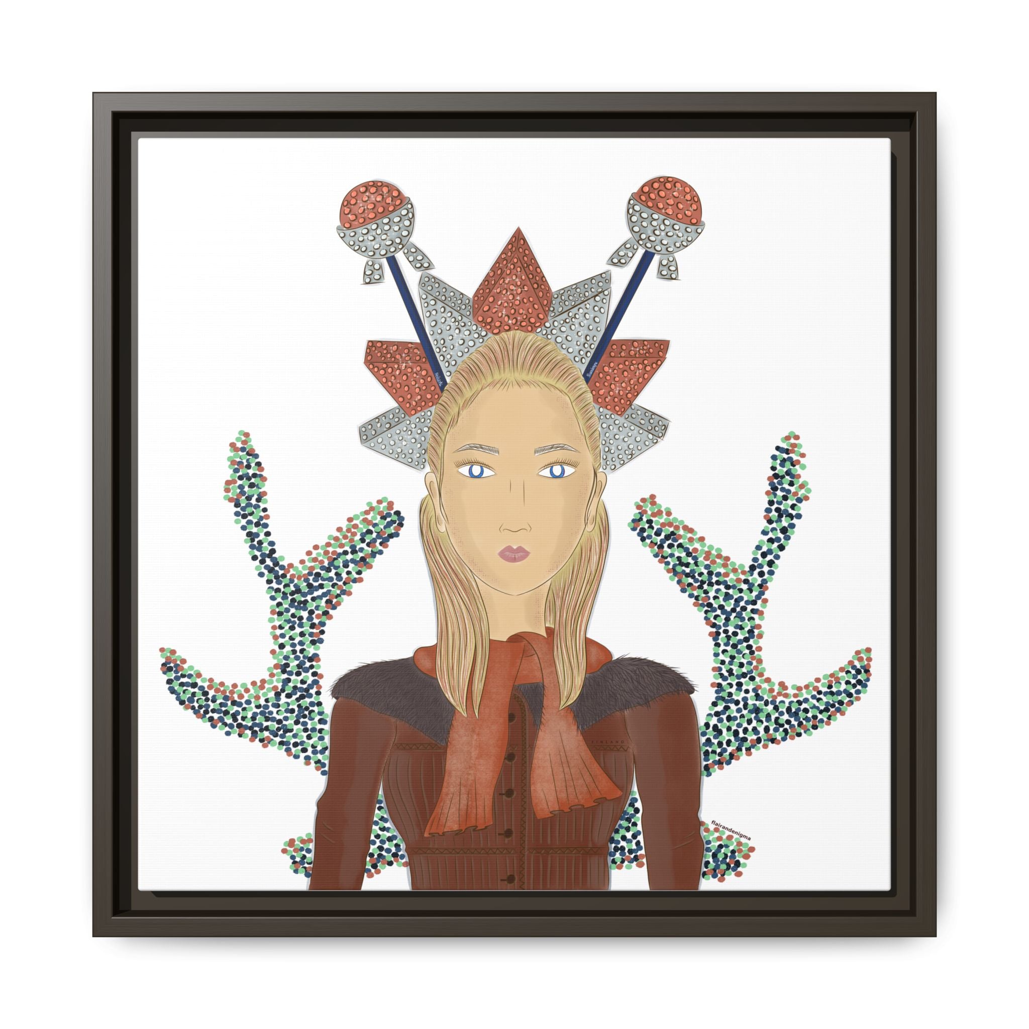 No.30 Girl with the Bling Sculpture Framed Canvas Art Print