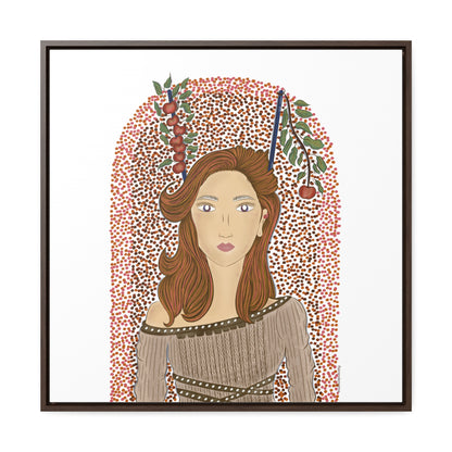 No.44 Girl with the Autumn Apples Framed Canvas Art Print