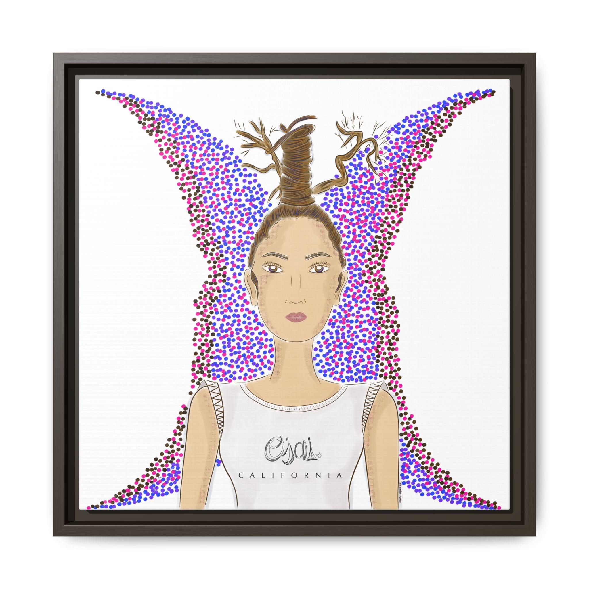 No.9 Girl with the Oak Tree Branches Framed Canvas Art Print