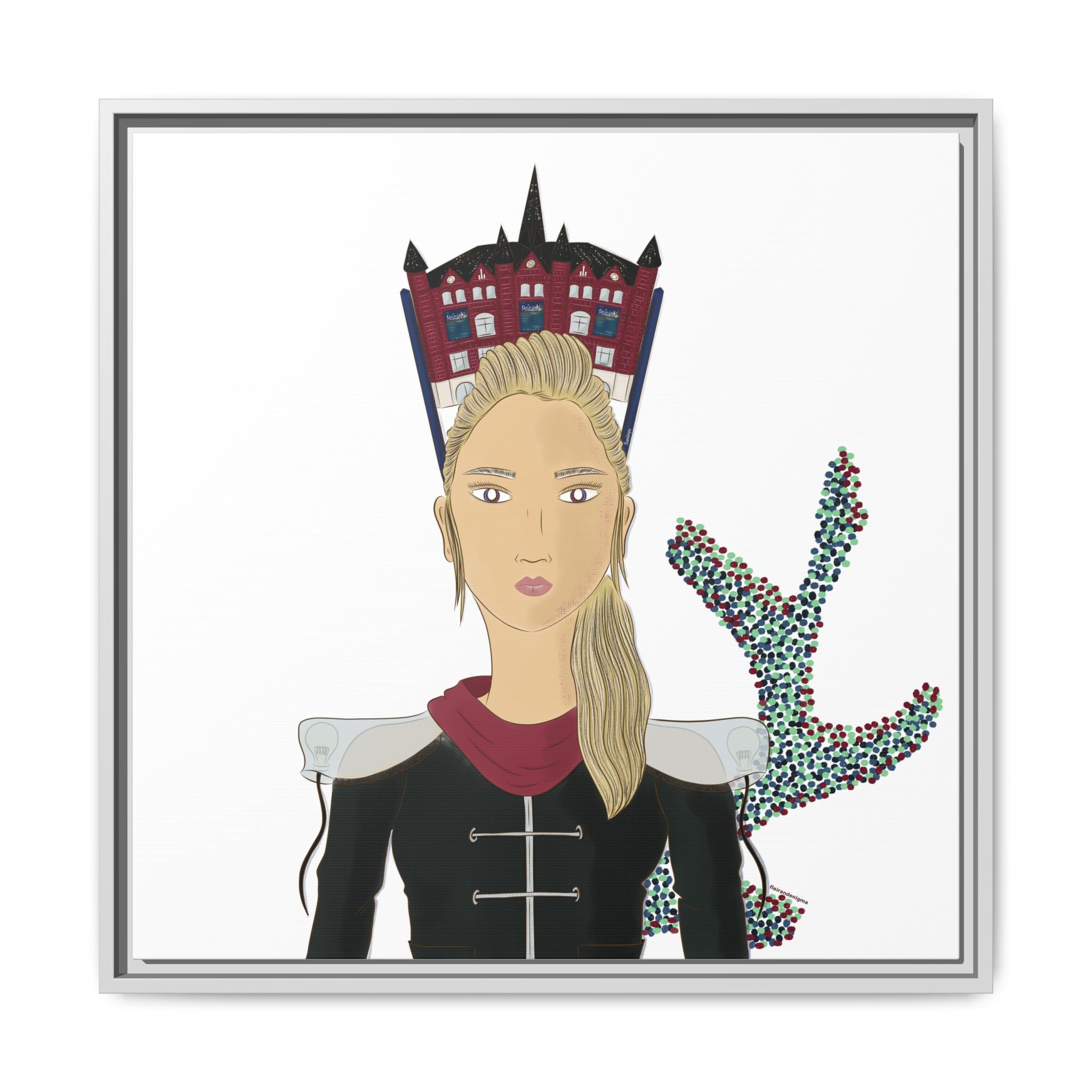 No.32 Girl with the Design Museum Framed Canvas Art Print