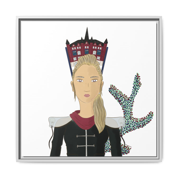 No.32 Girl with the Design Museum Framed Canvas Art Print