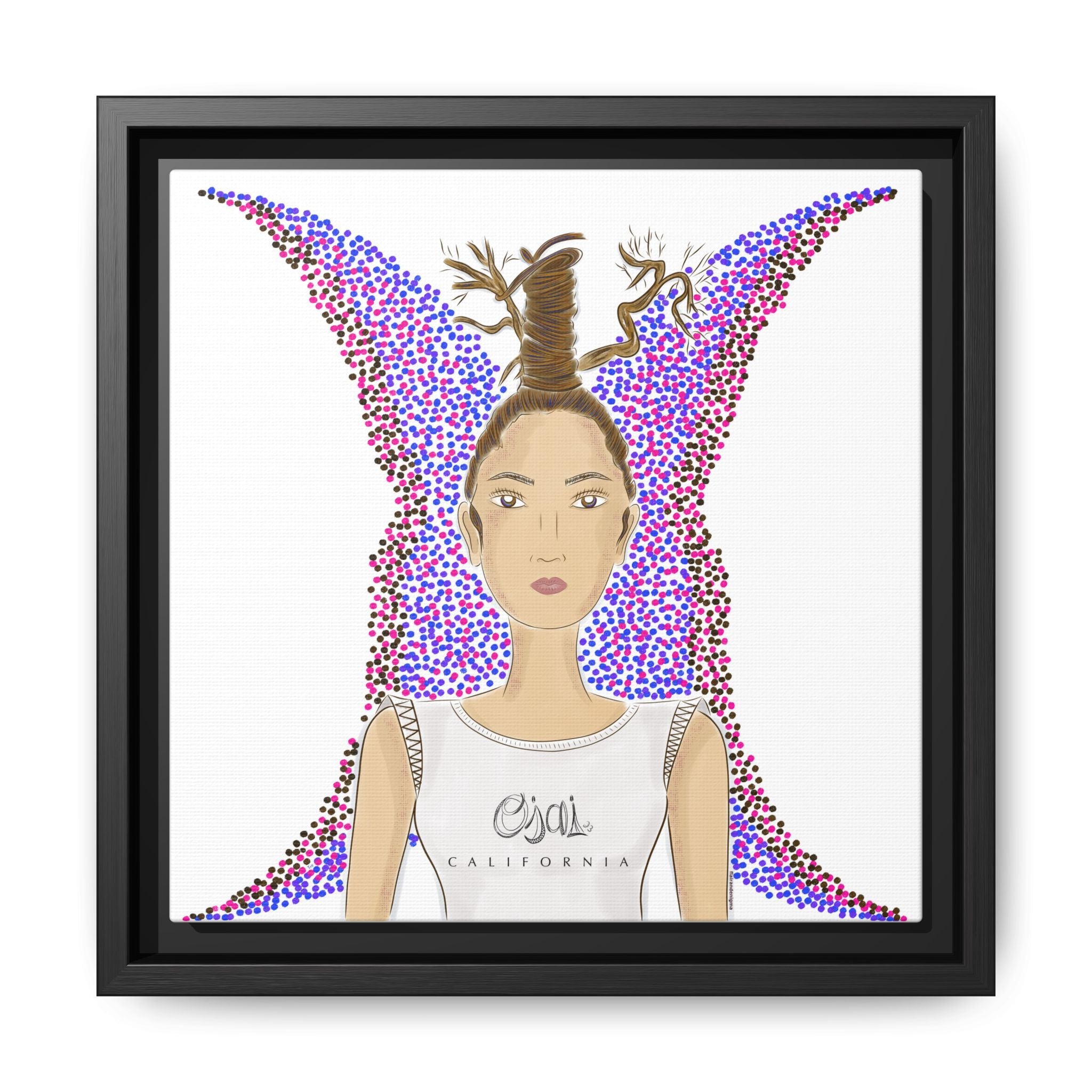 No.9 Girl with the Oak Tree Branches Framed Canvas Art Print