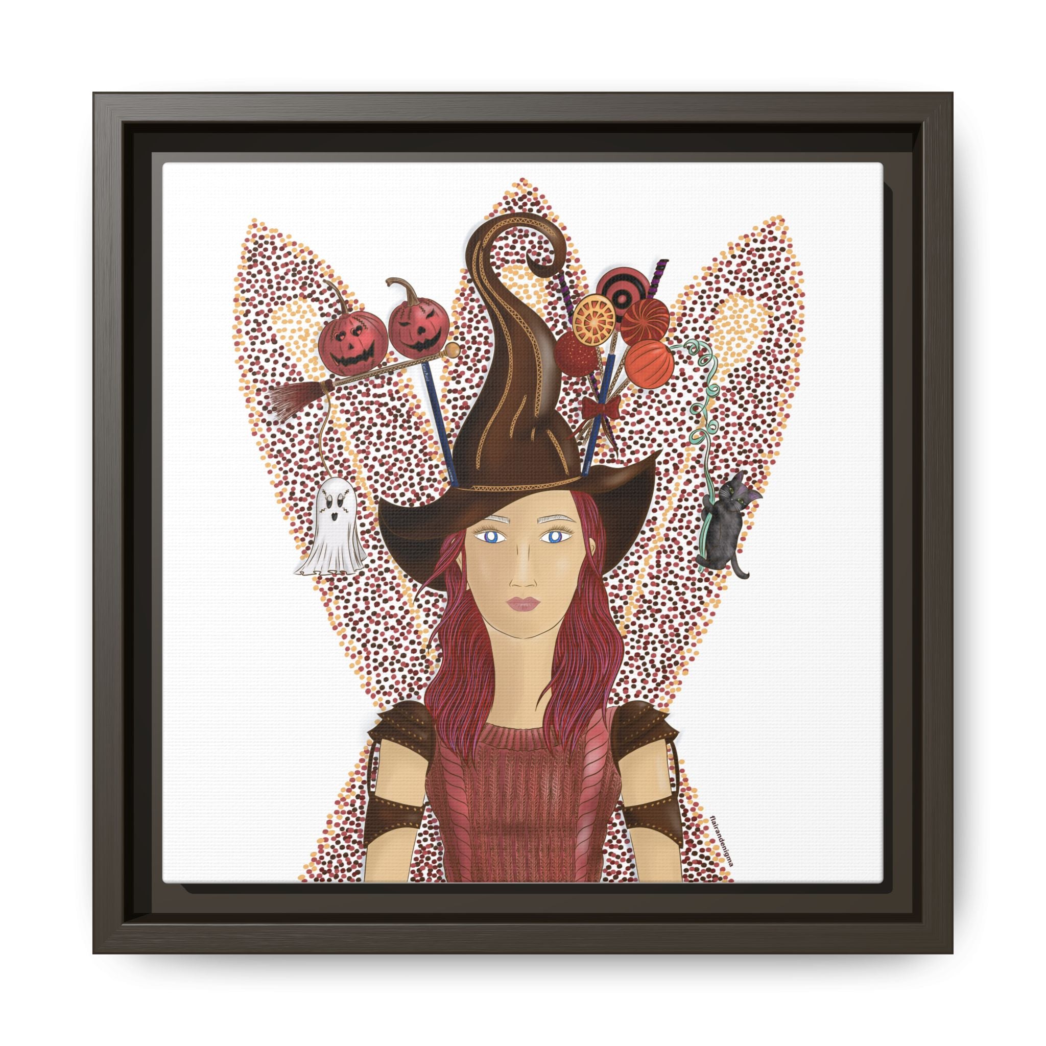 No.46 Girl with the Witch's Hat Framed Canvas Art Print