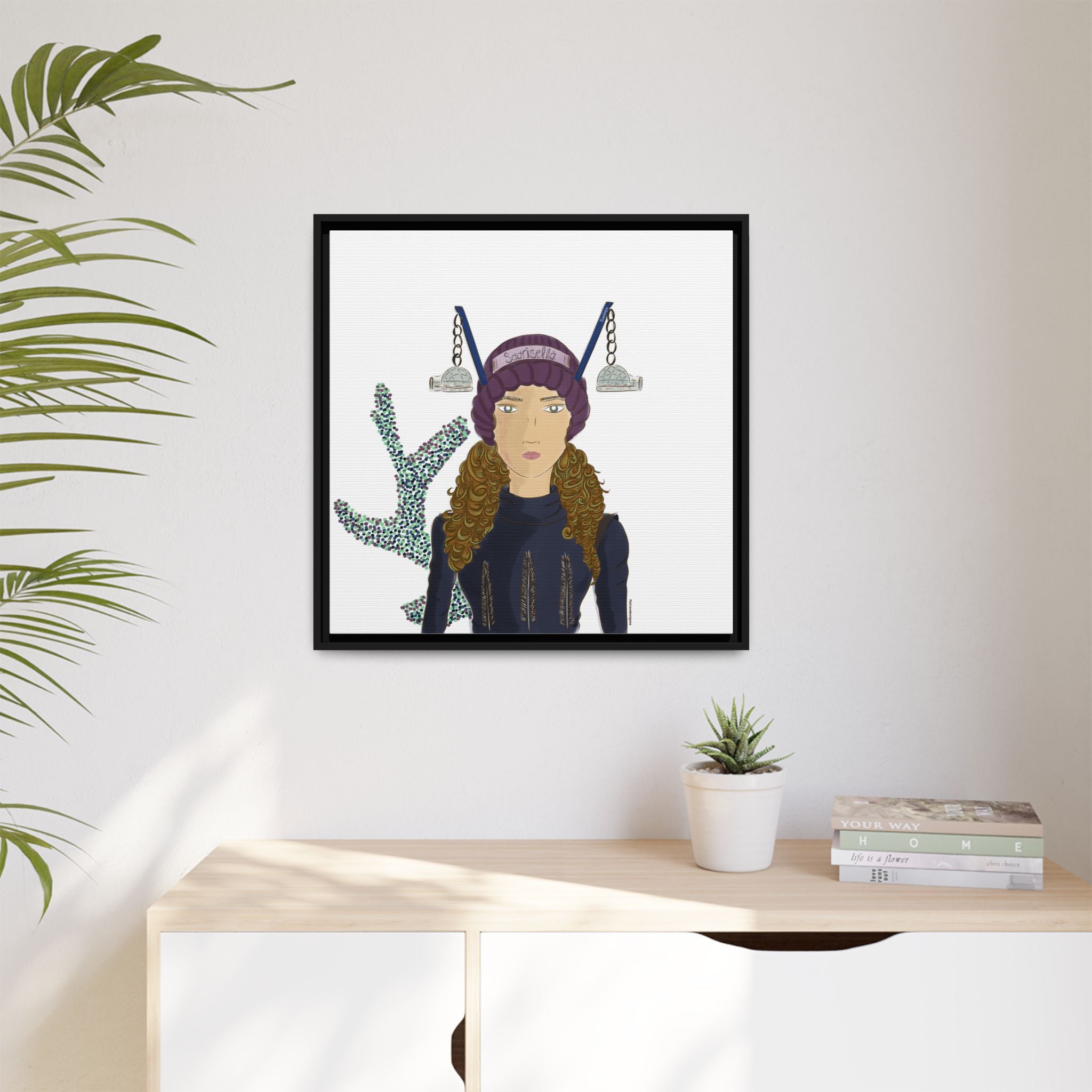 No.19 Girl with the Glass Igloos Framed Canvas Art Print