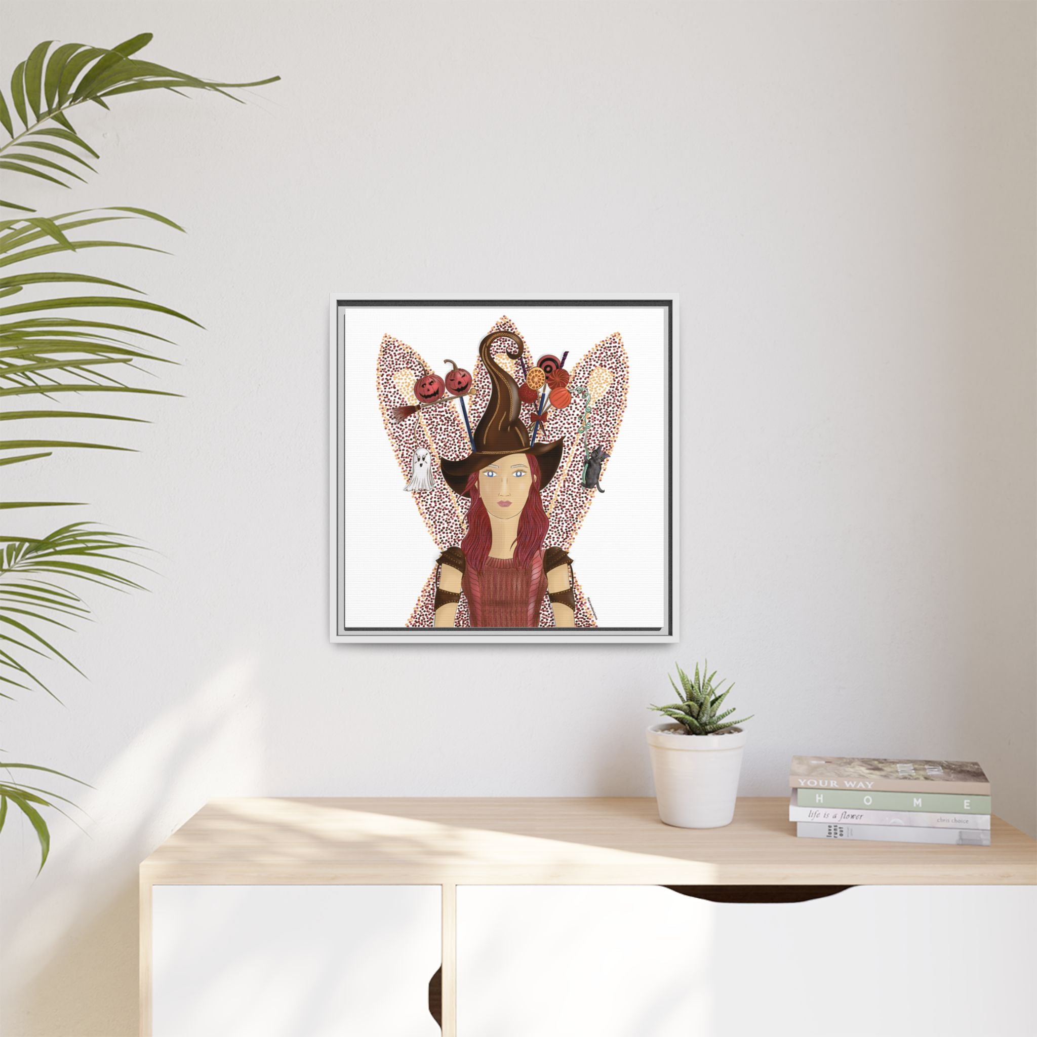 No.46 Girl with the Witch's Hat Framed Canvas Art Print