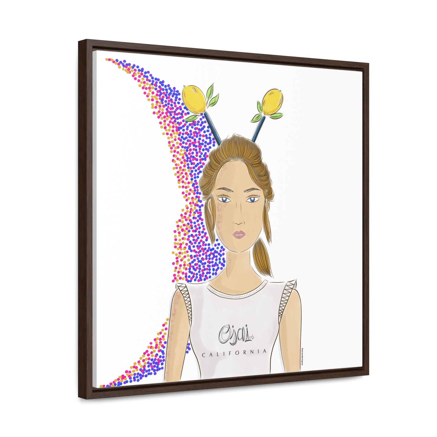 No.7 Girl with the Lemons Framed Canvas Art Print