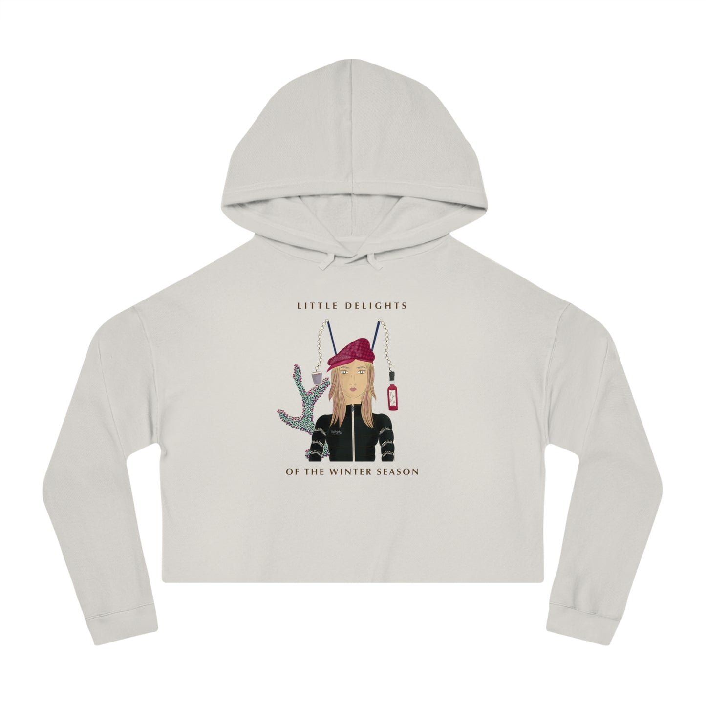 Strawberry Mulled Wine Cropped Hoodie