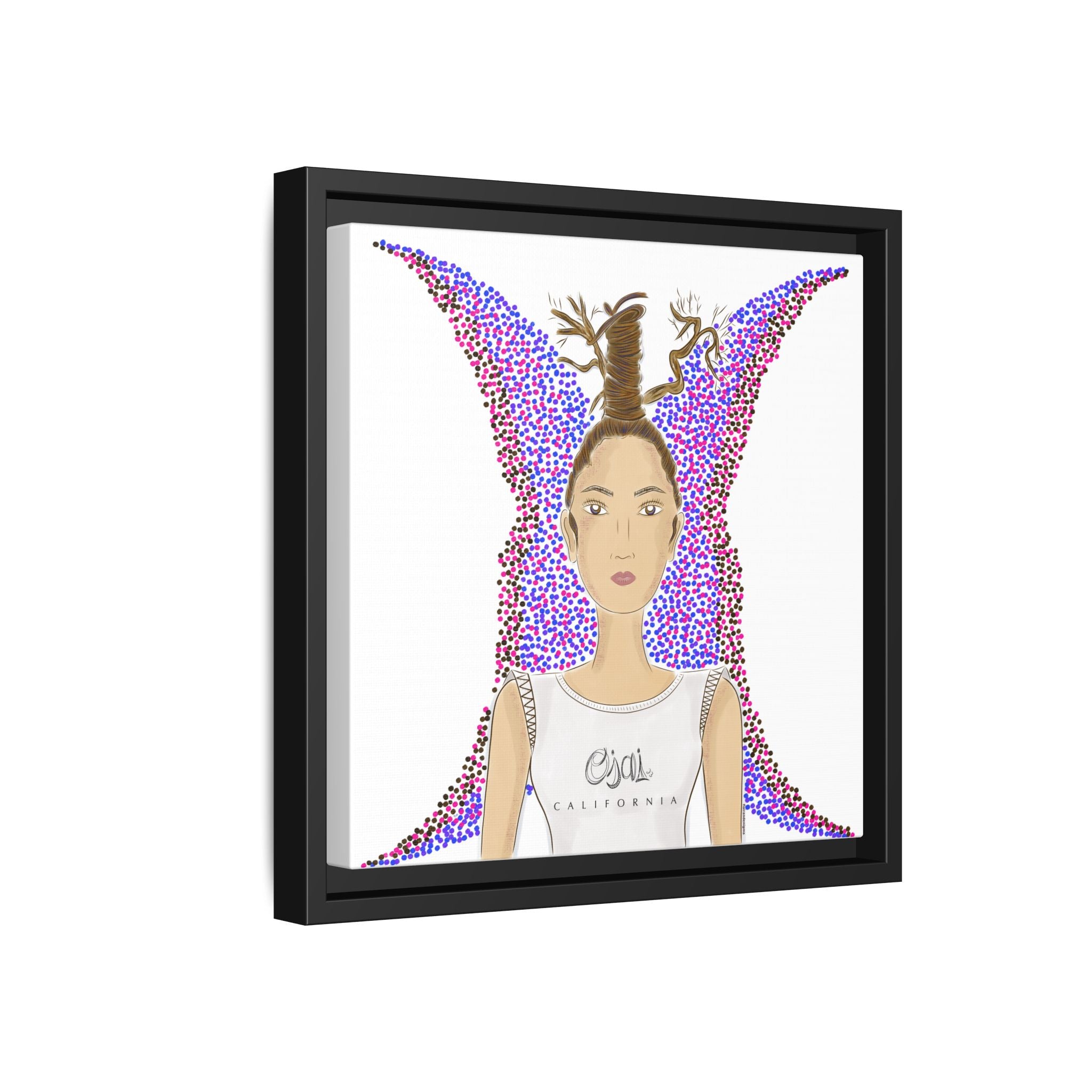 No.9 Girl with the Oak Tree Branches Framed Canvas Art Print
