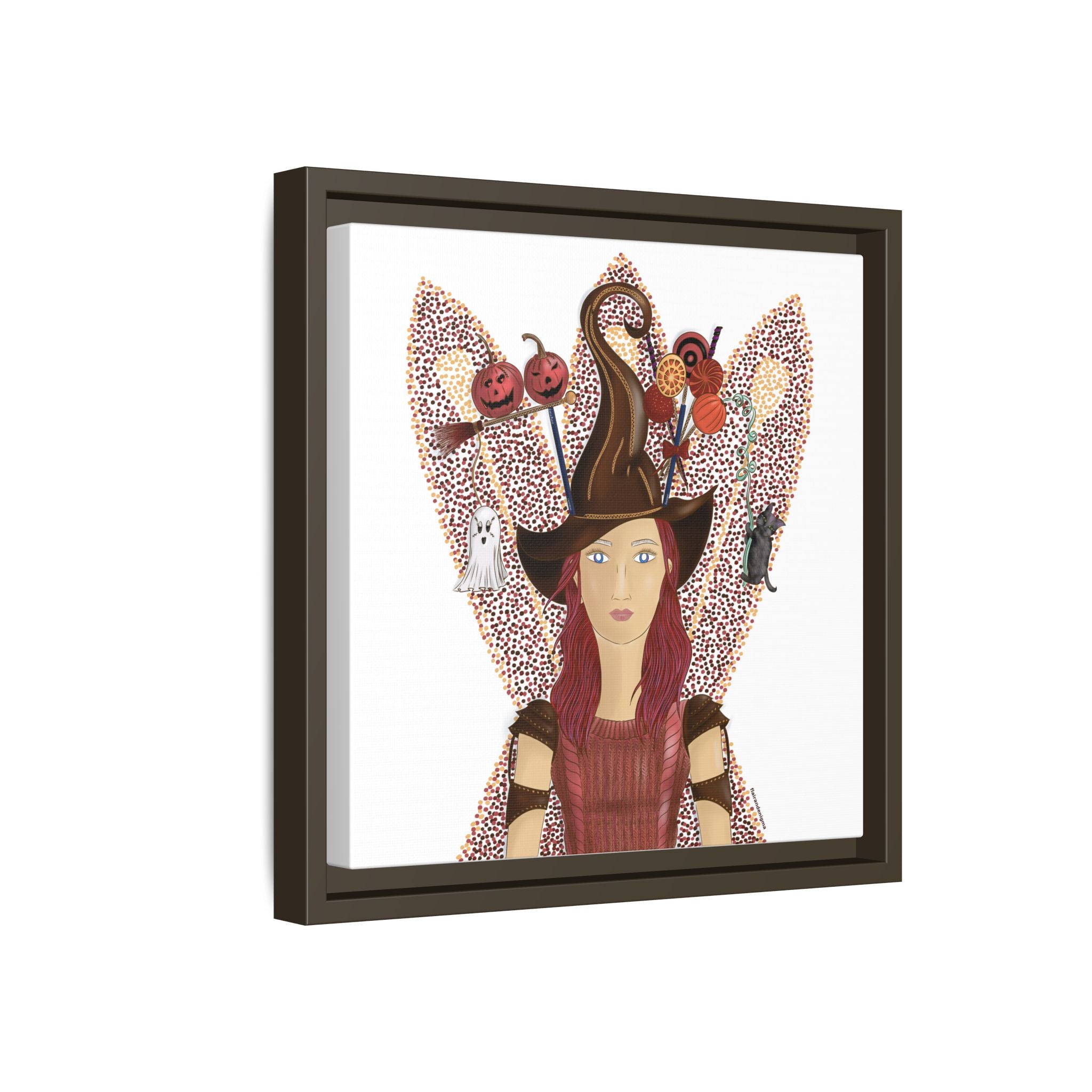 No.46 Girl with the Witch's Hat Framed Canvas Art Print