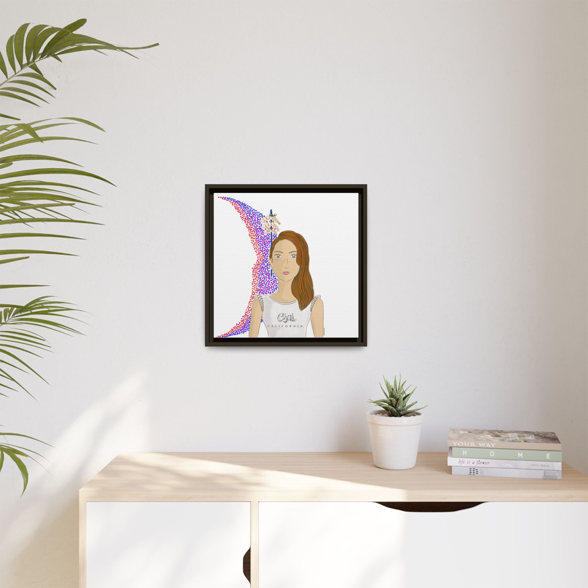 No.10 Girl with the Shrimps Framed Canvas Art Print