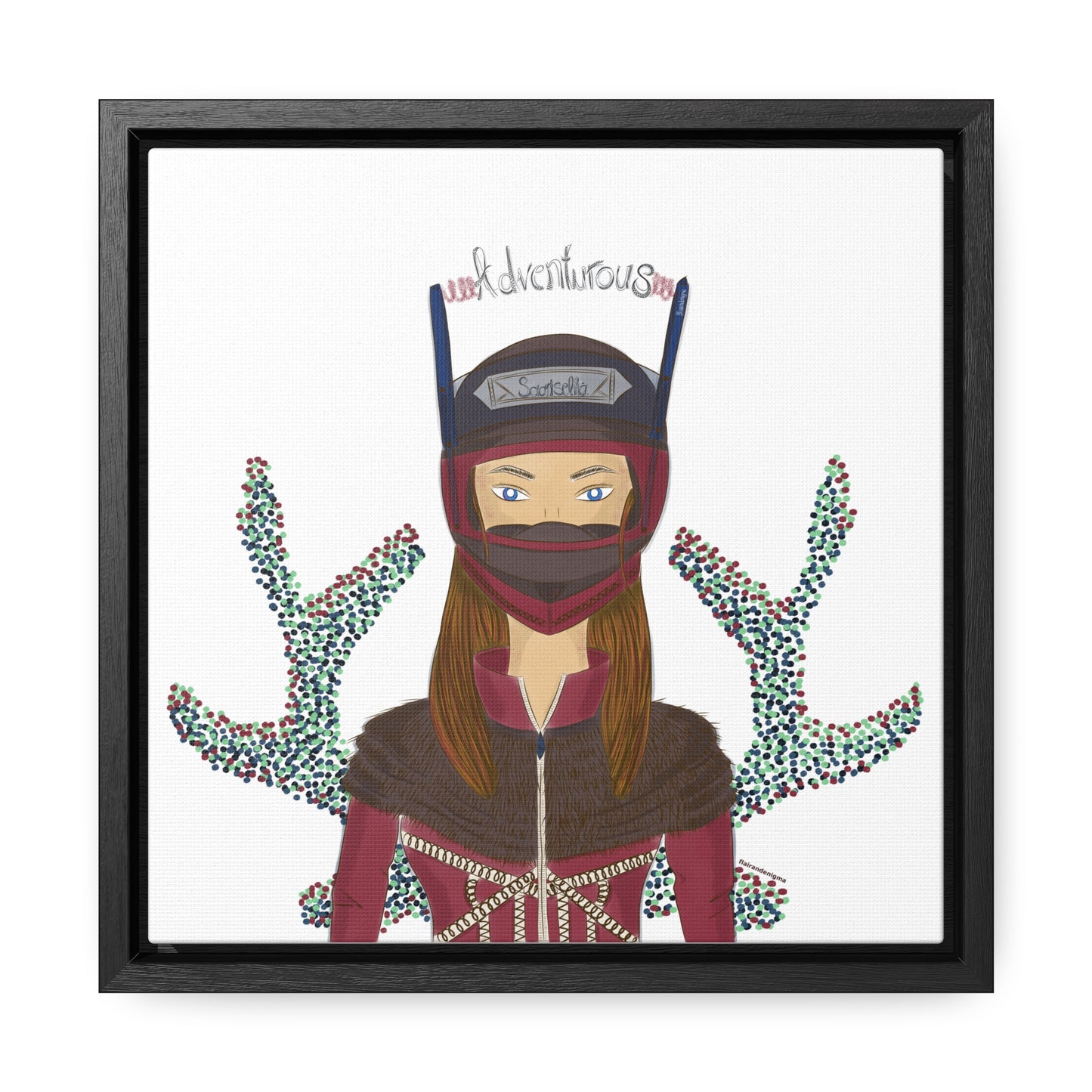 No.21 Girl with the Adventurous Helmet Framed Canvas Art Print