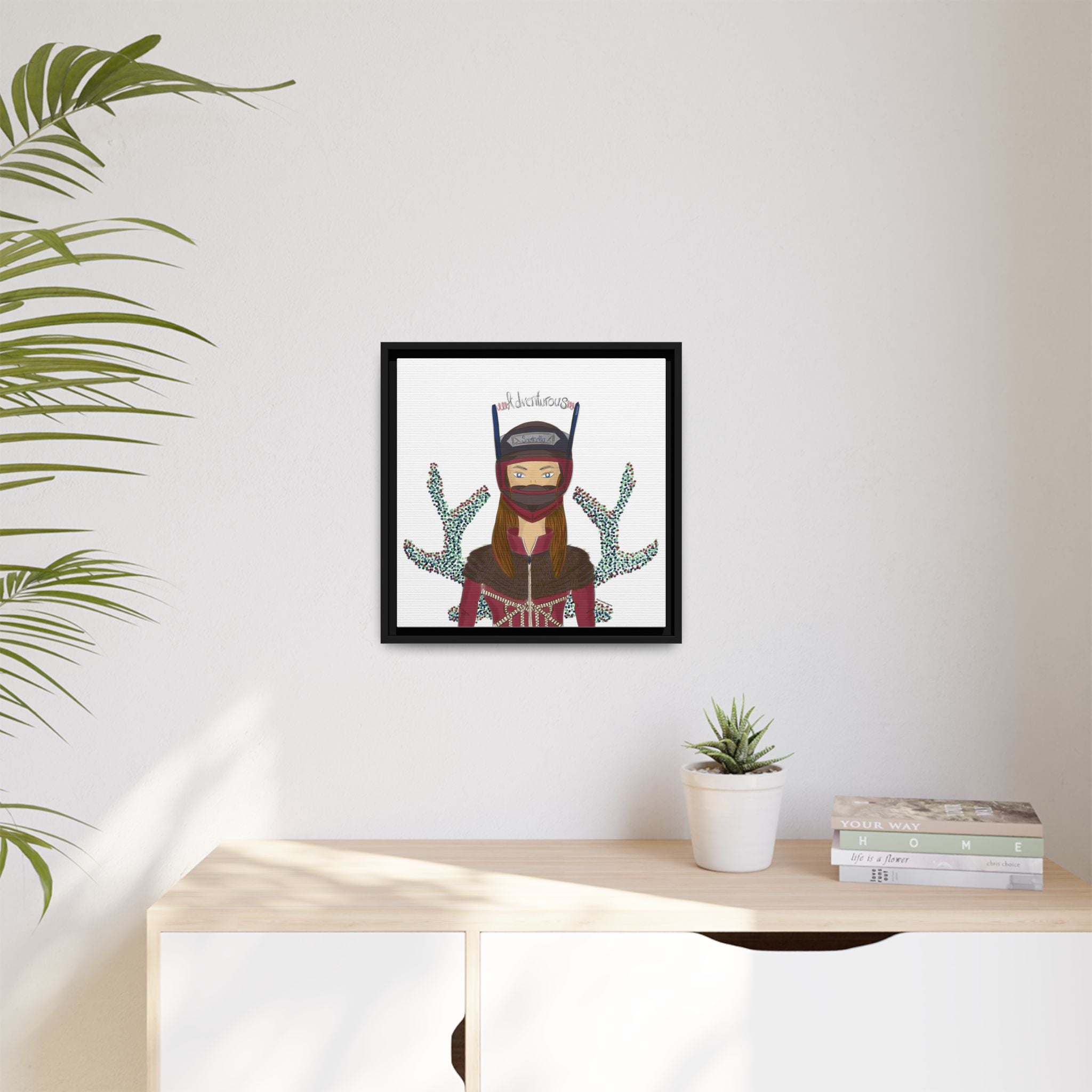 No.21 Girl with the Adventurous Helmet Framed Canvas Art Print