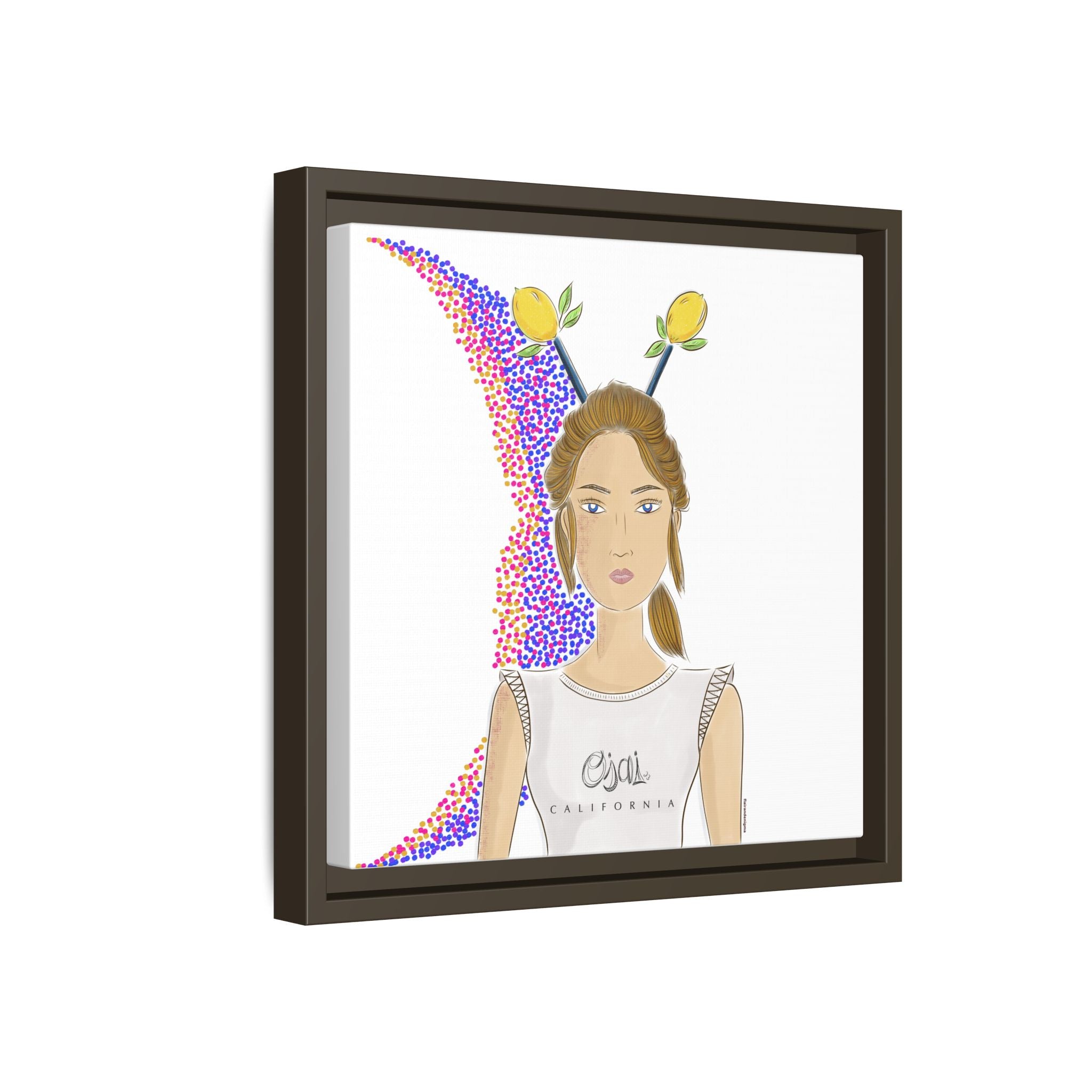 No.7 Girl with the Lemons Framed Canvas Art Print