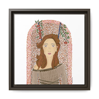 No.44 Girl with the Autumn Apples Framed Canvas Art Print
