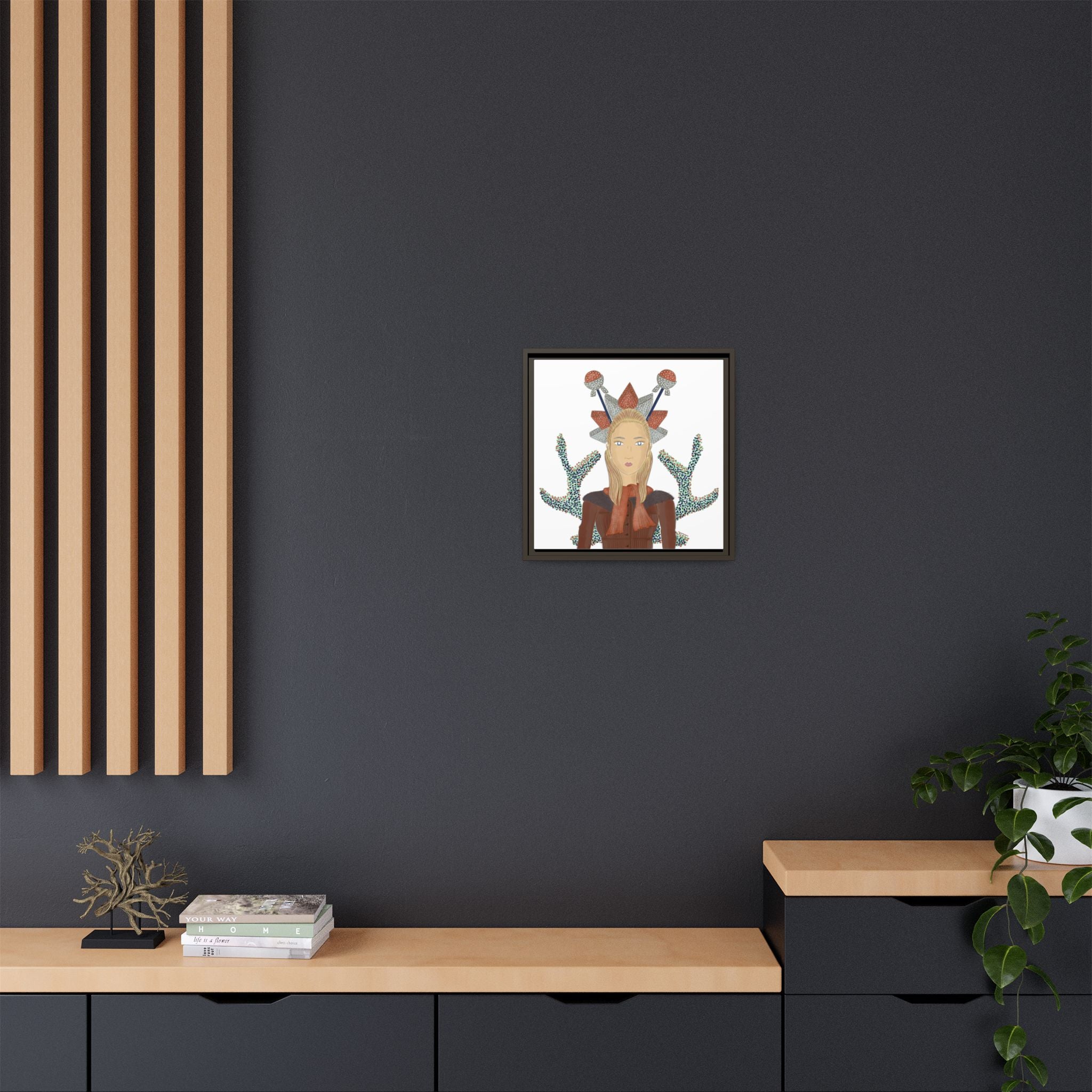 No.30 Girl with the Bling Sculpture Framed Canvas Art Print