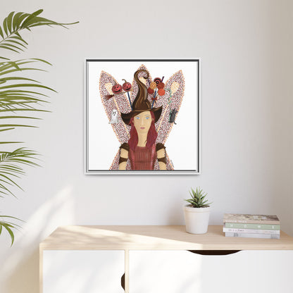 No.46 Girl with the Witch's Hat Framed Canvas Art Print