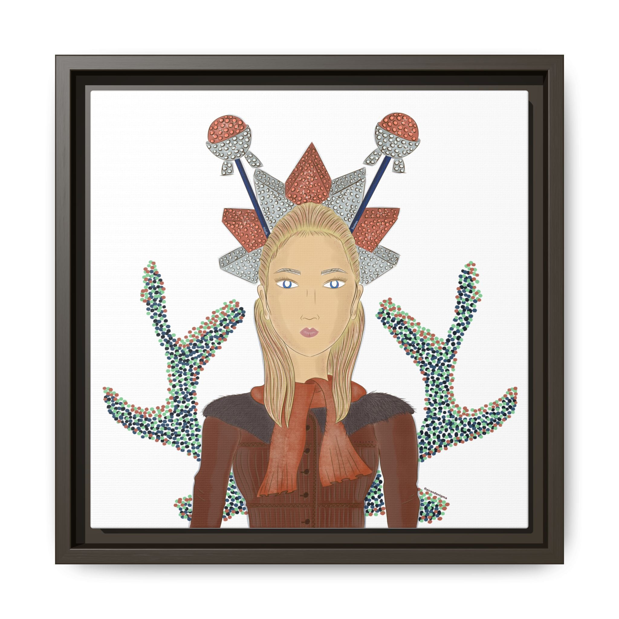 No.30 Girl with the Bling Sculpture Framed Canvas Art Print