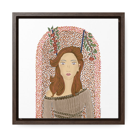 No.44 Girl with the Autumn Apples Framed Canvas Art Print