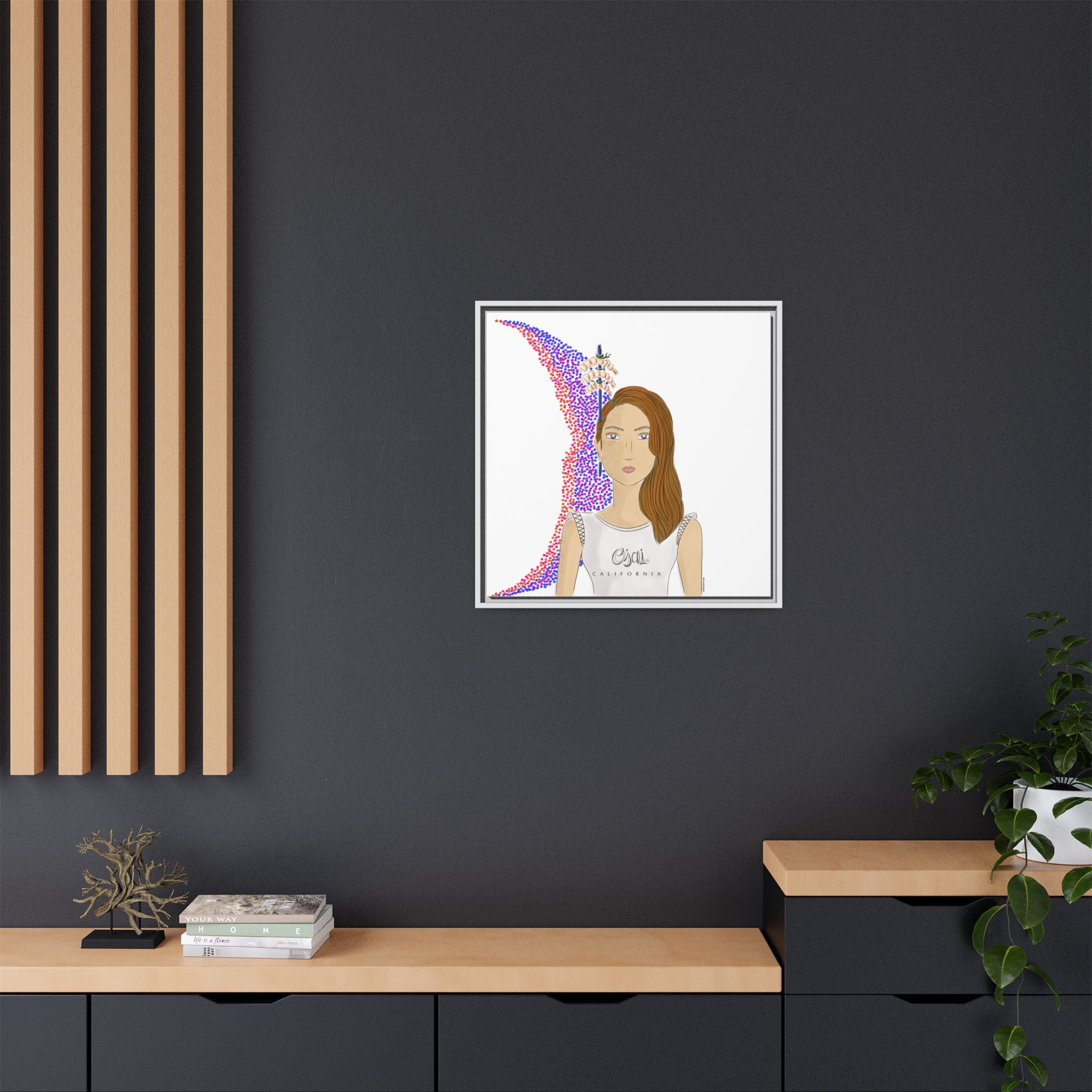 No.10 Girl with the Shrimps Framed Canvas Art Print