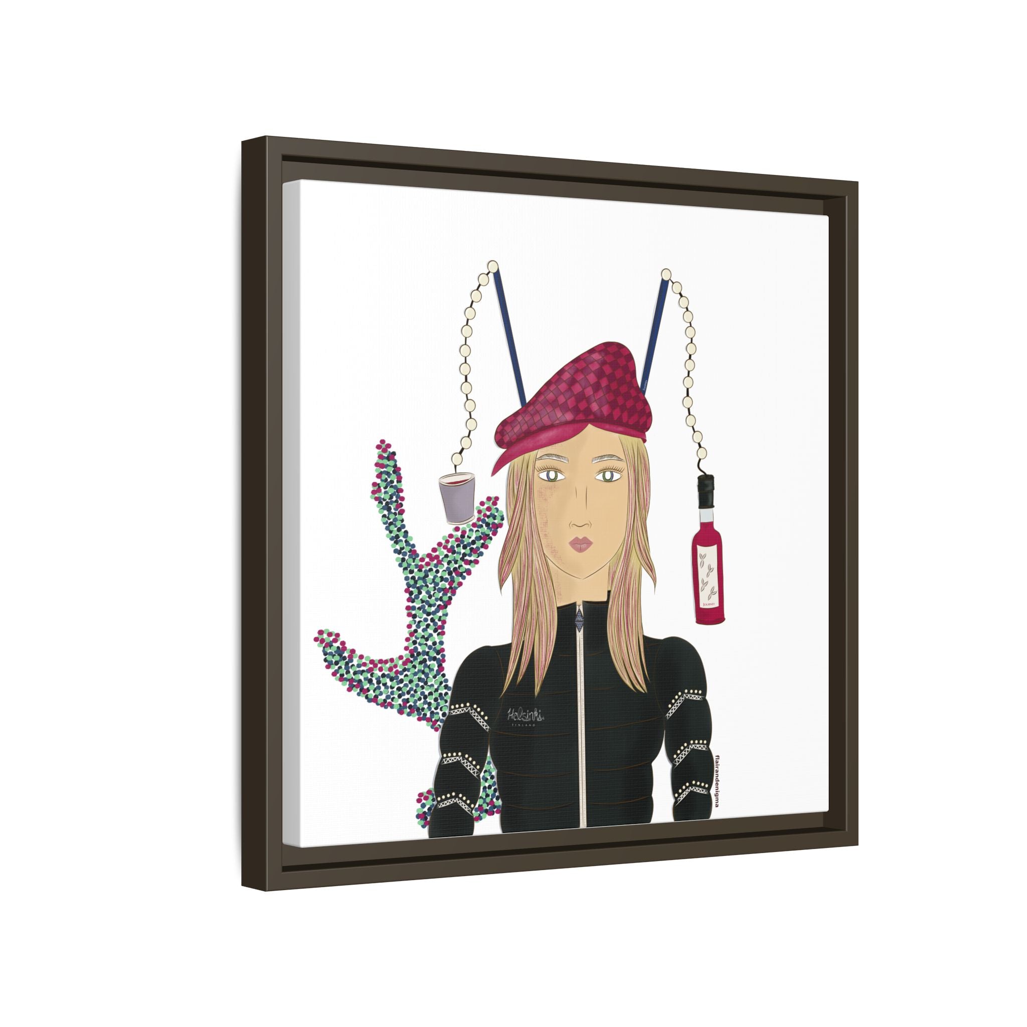 No.34 Girl with the Strawberry Mulled Wine Framed Canvas Art Print