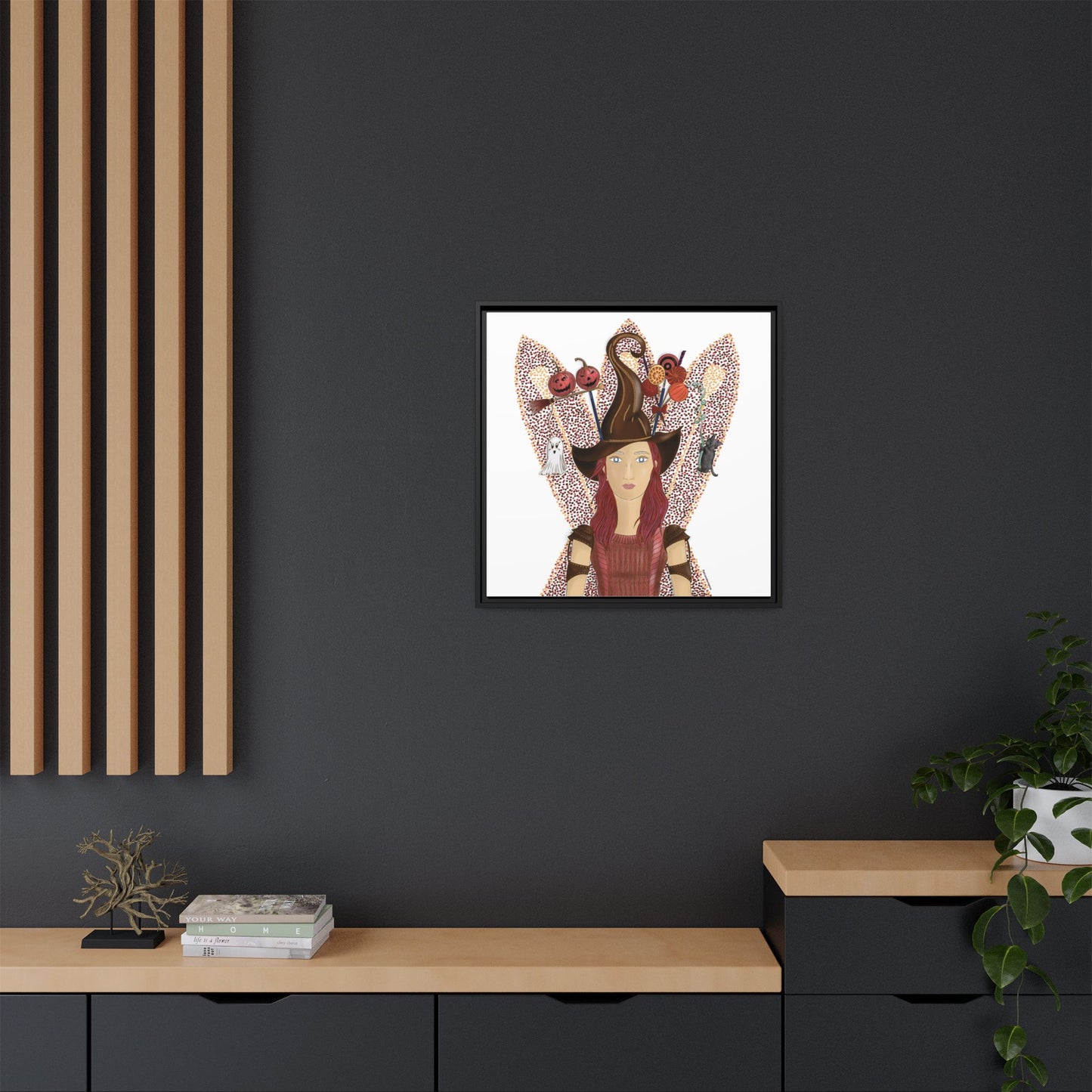 No.46 Girl with the Witch's Hat Framed Canvas Art Print
