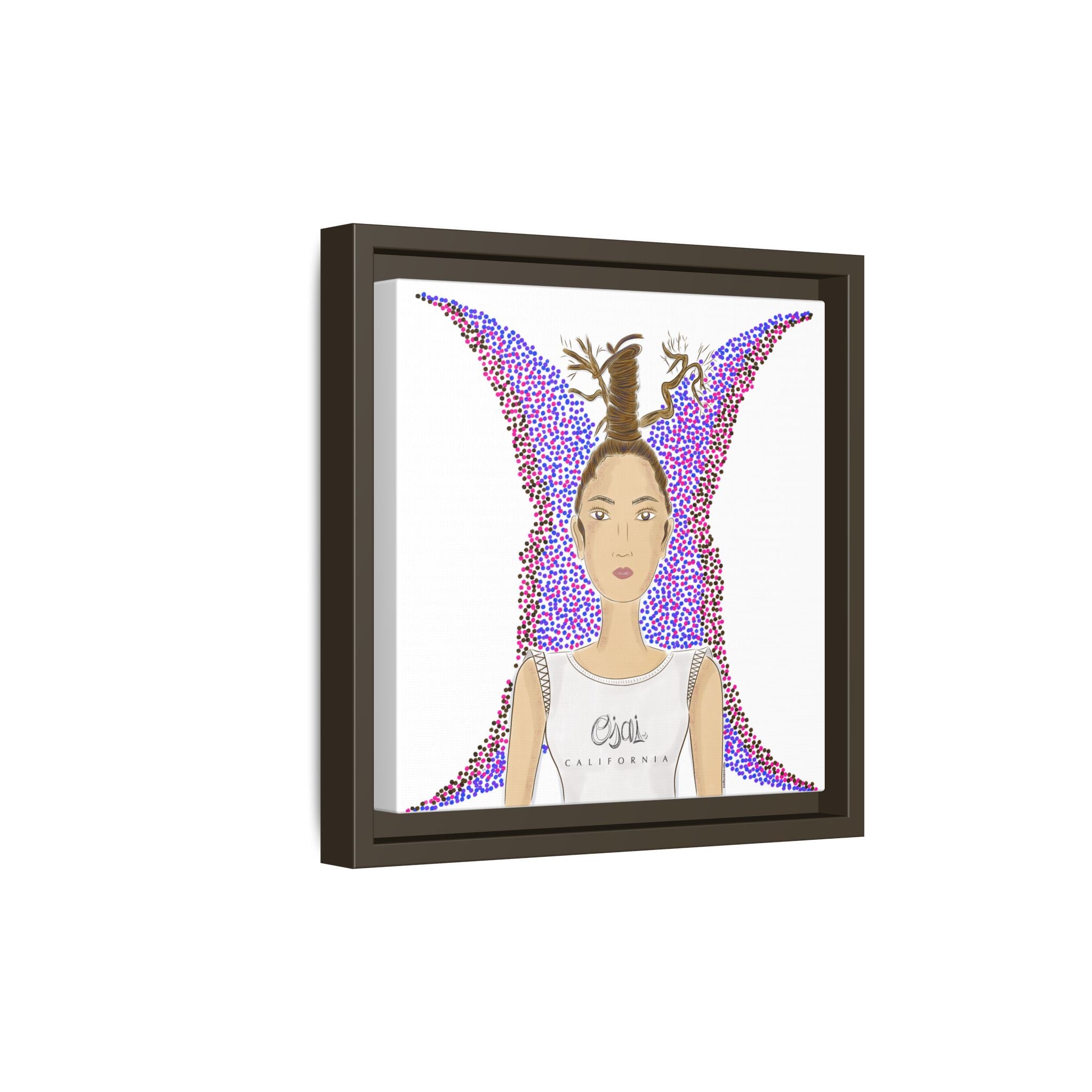 No.9 Girl with the Oak Tree Branches Framed Canvas Art Print