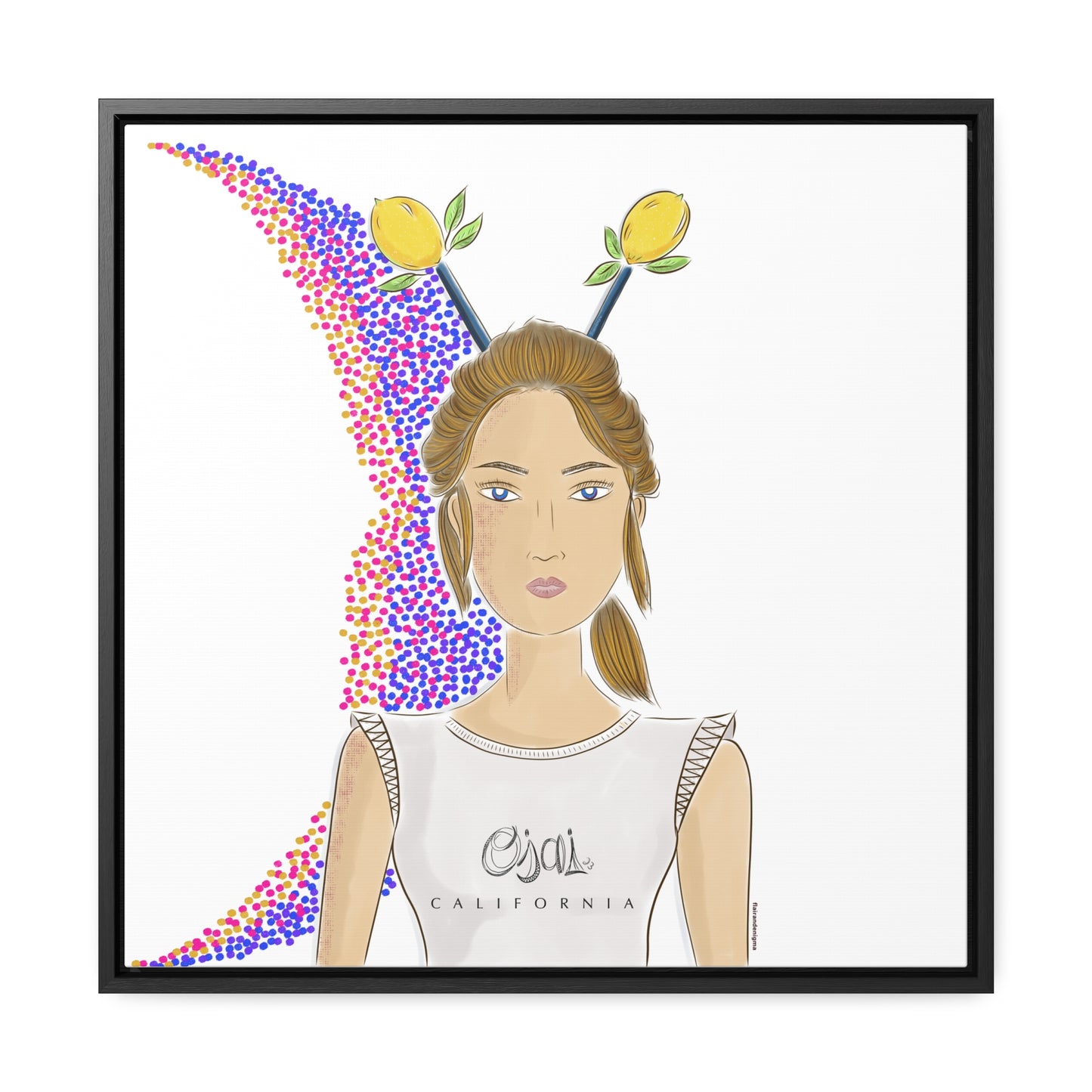 No.7 Girl with the Lemons Framed Canvas Art Print