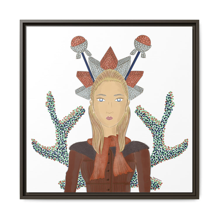 No.30 Girl with the Bling Sculpture Framed Canvas Art Print