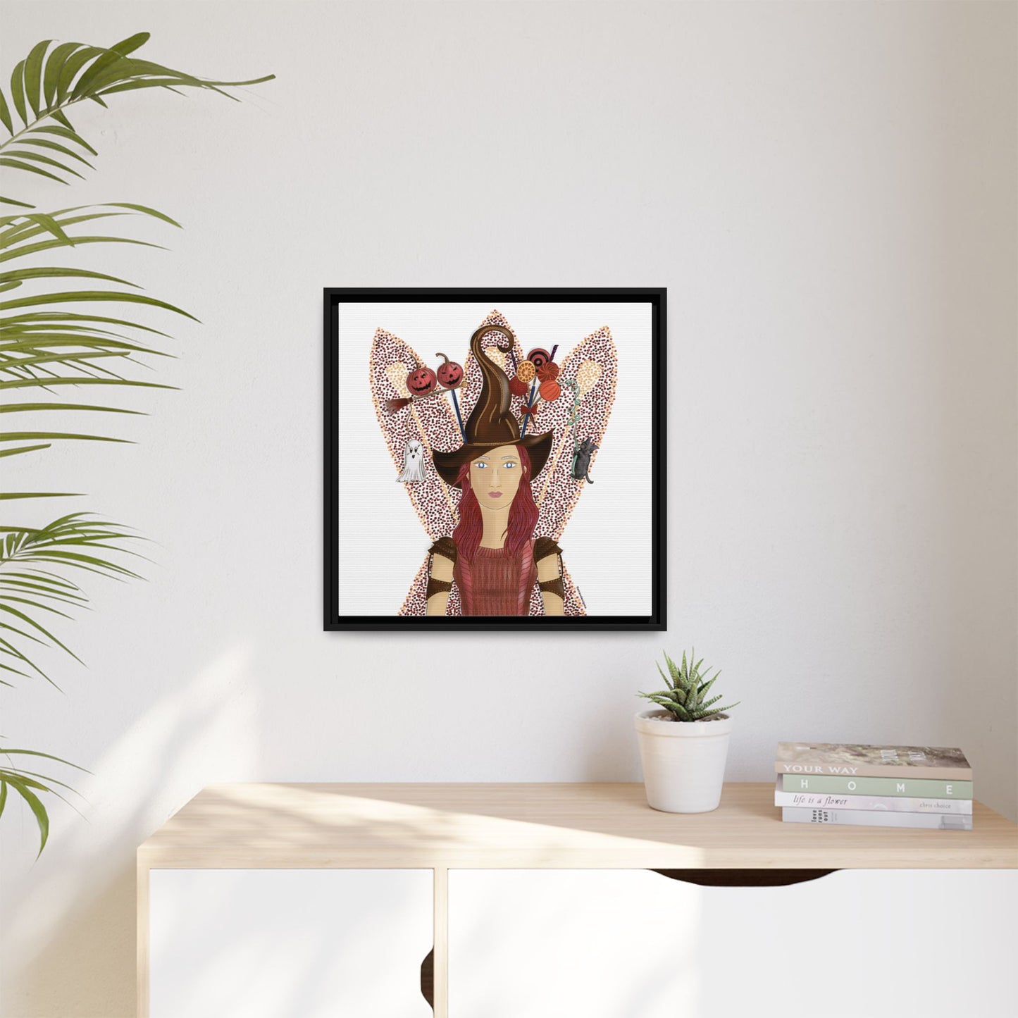 No.46 Girl with the Witch's Hat Framed Canvas Art Print