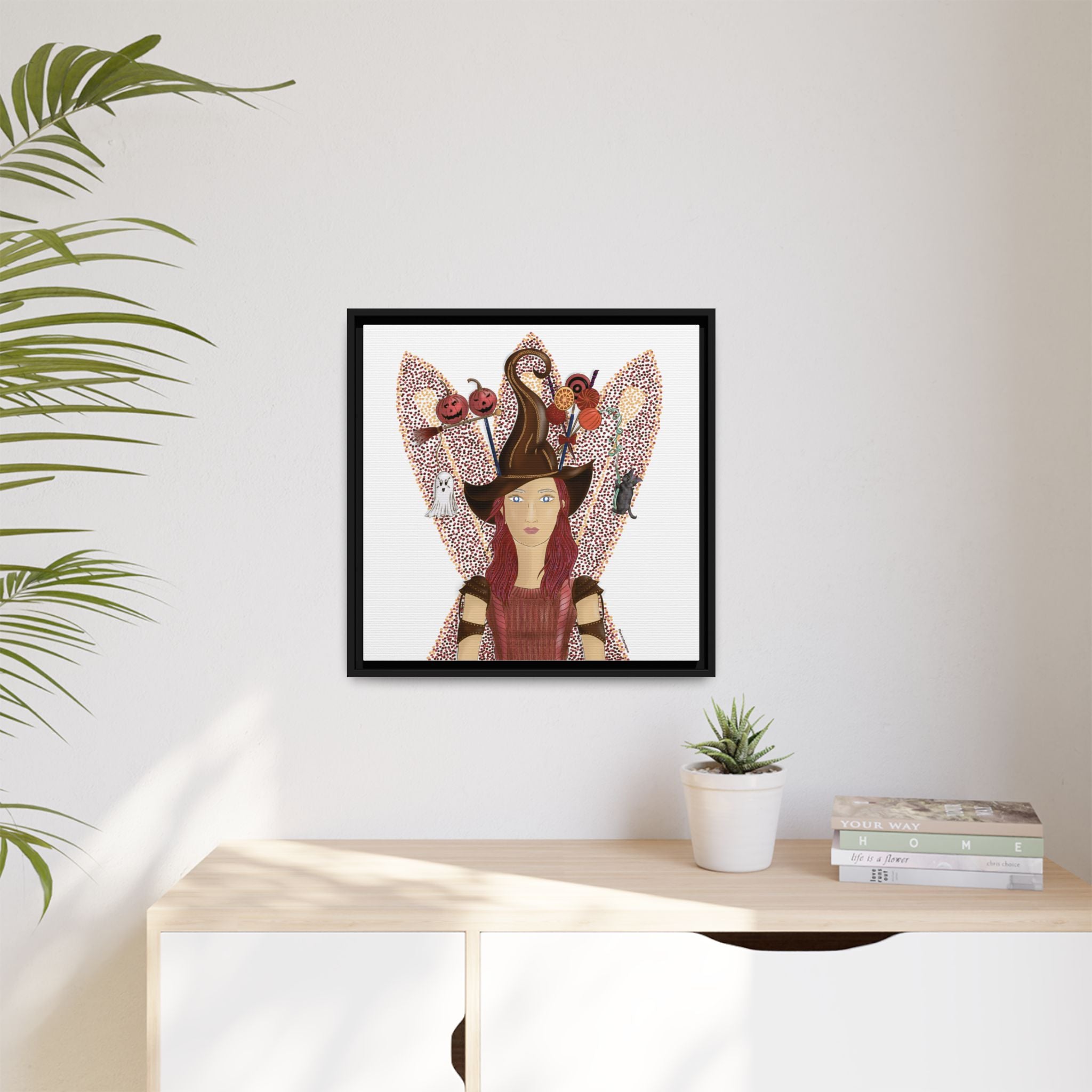 No.46 Girl with the Witch's Hat Framed Canvas Art Print