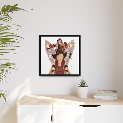 No.46 Girl with the Witch's Hat Framed Canvas Art Print