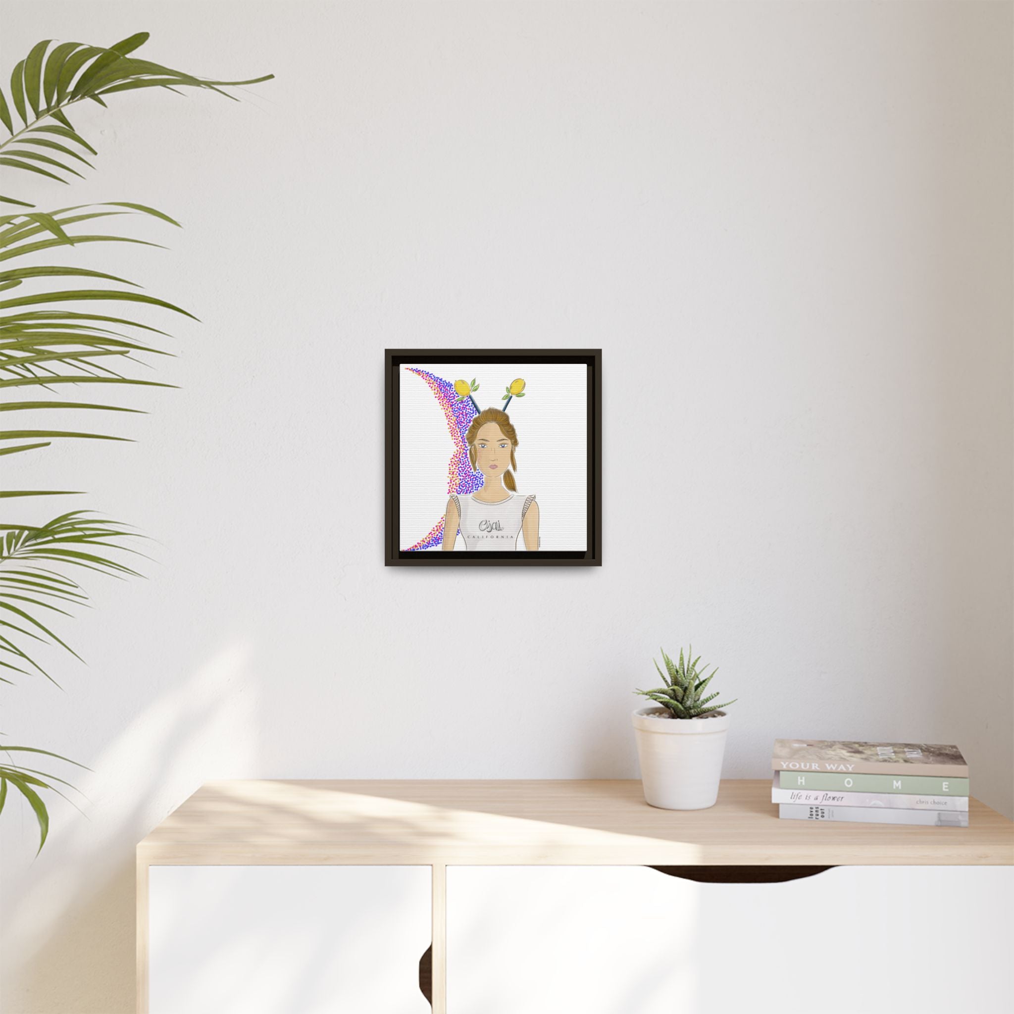 No.7 Girl with the Lemons Framed Canvas Art Print
