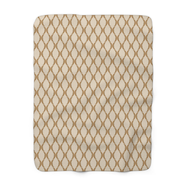 Brown Crescent Moon Sherpa Blanket