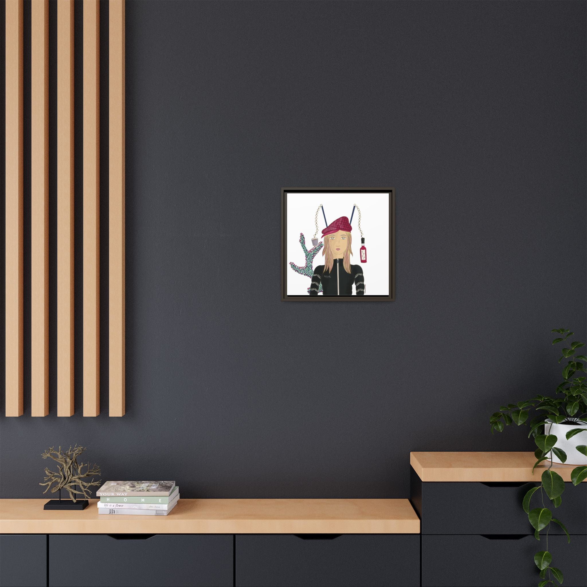 No.34 Girl with the Strawberry Mulled Wine Framed Canvas Art Print