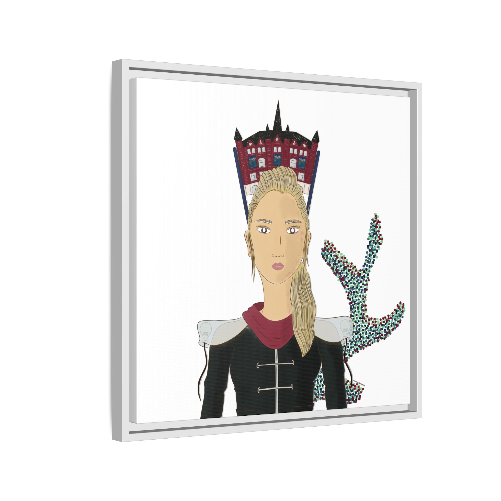 No.32 Girl with the Design Museum Framed Canvas Art Print