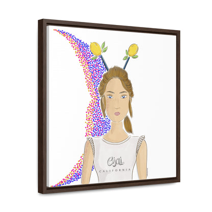 No.7 Girl with the Lemons Framed Canvas Art Print