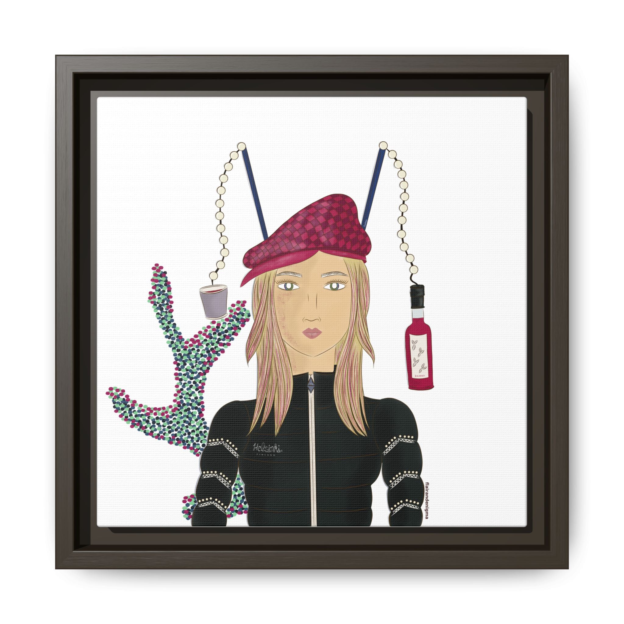 No.34 Girl with the Strawberry Mulled Wine Framed Canvas Art Print