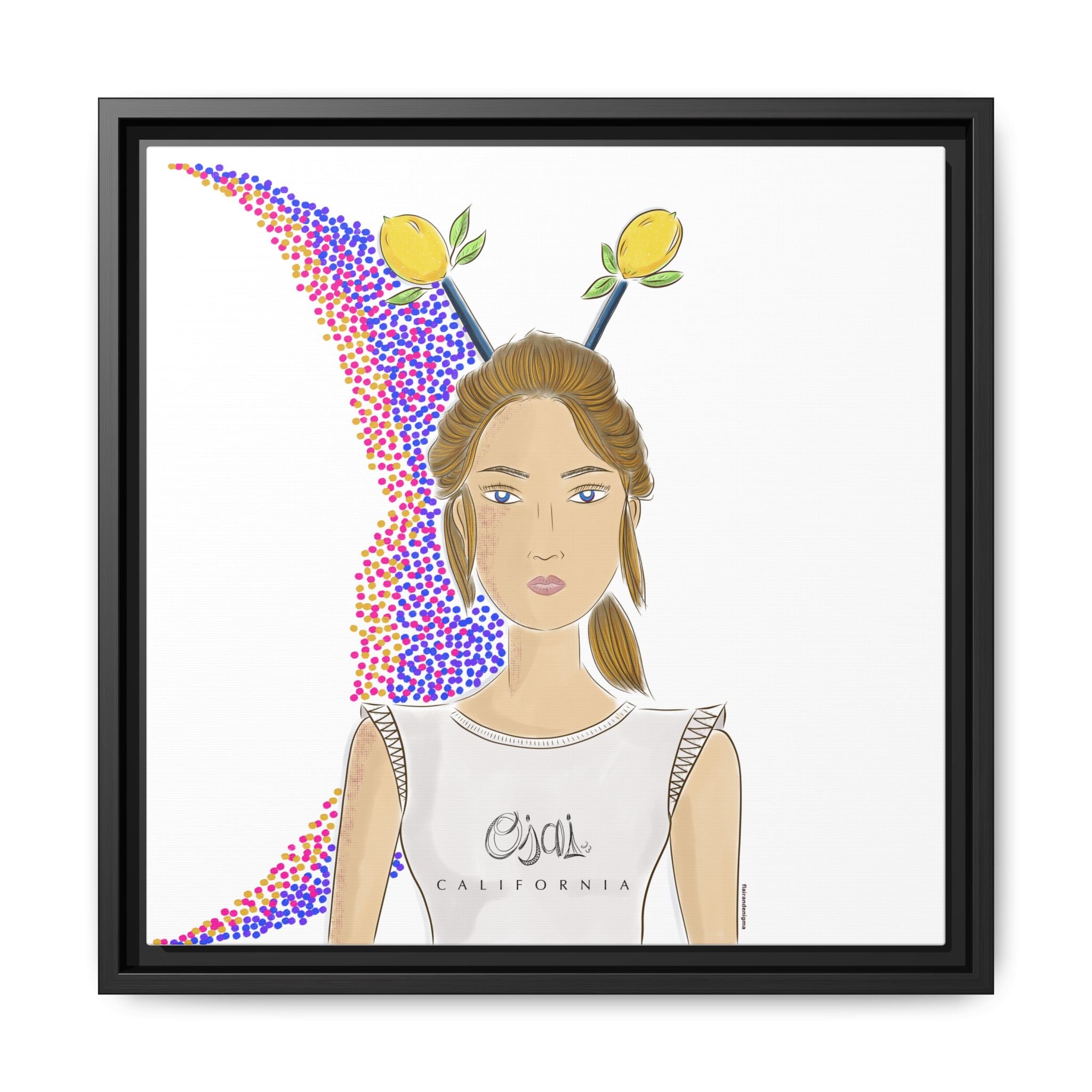 No.7 Girl with the Lemons Framed Canvas Art Print