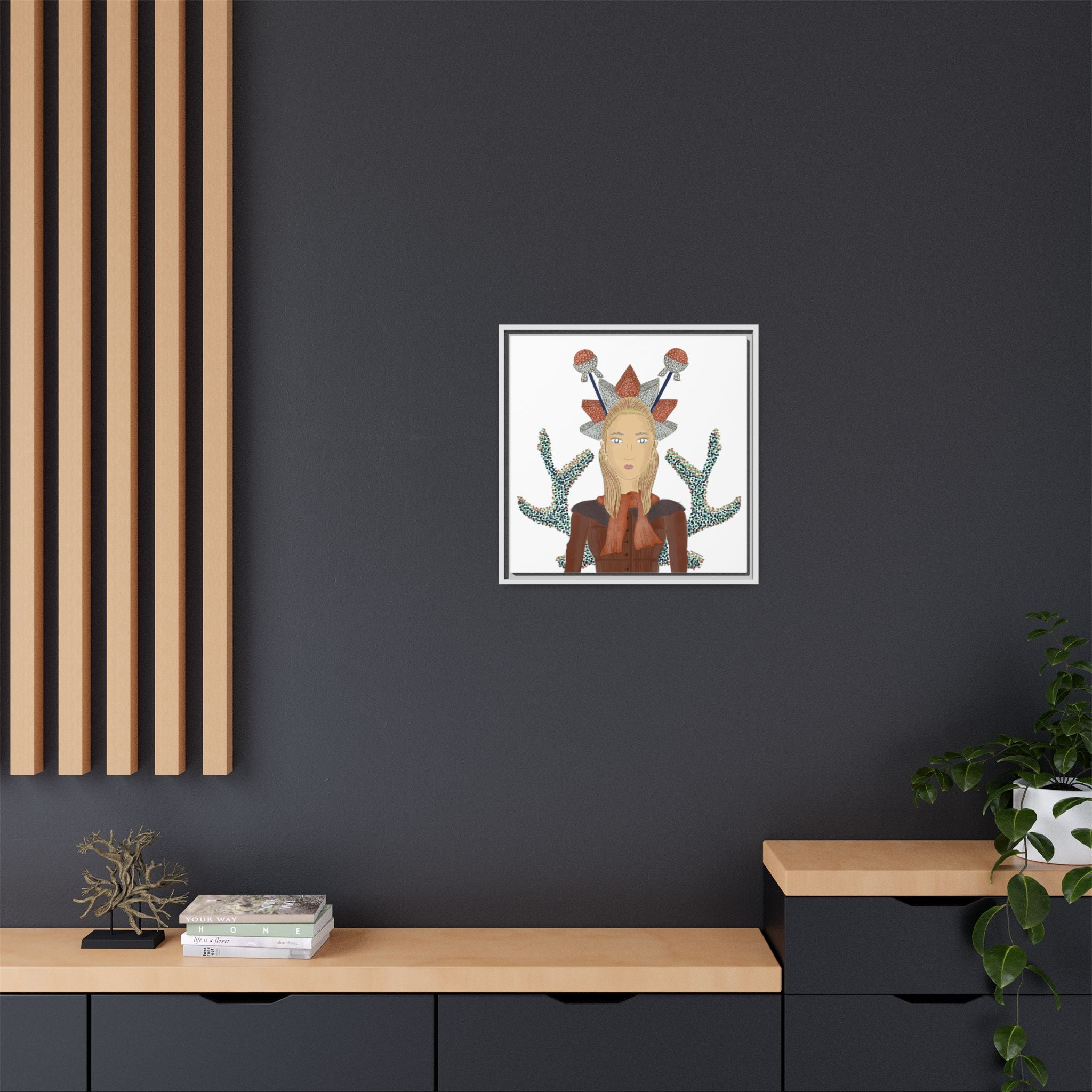 No.30 Girl with the Bling Sculpture Framed Canvas Art Print