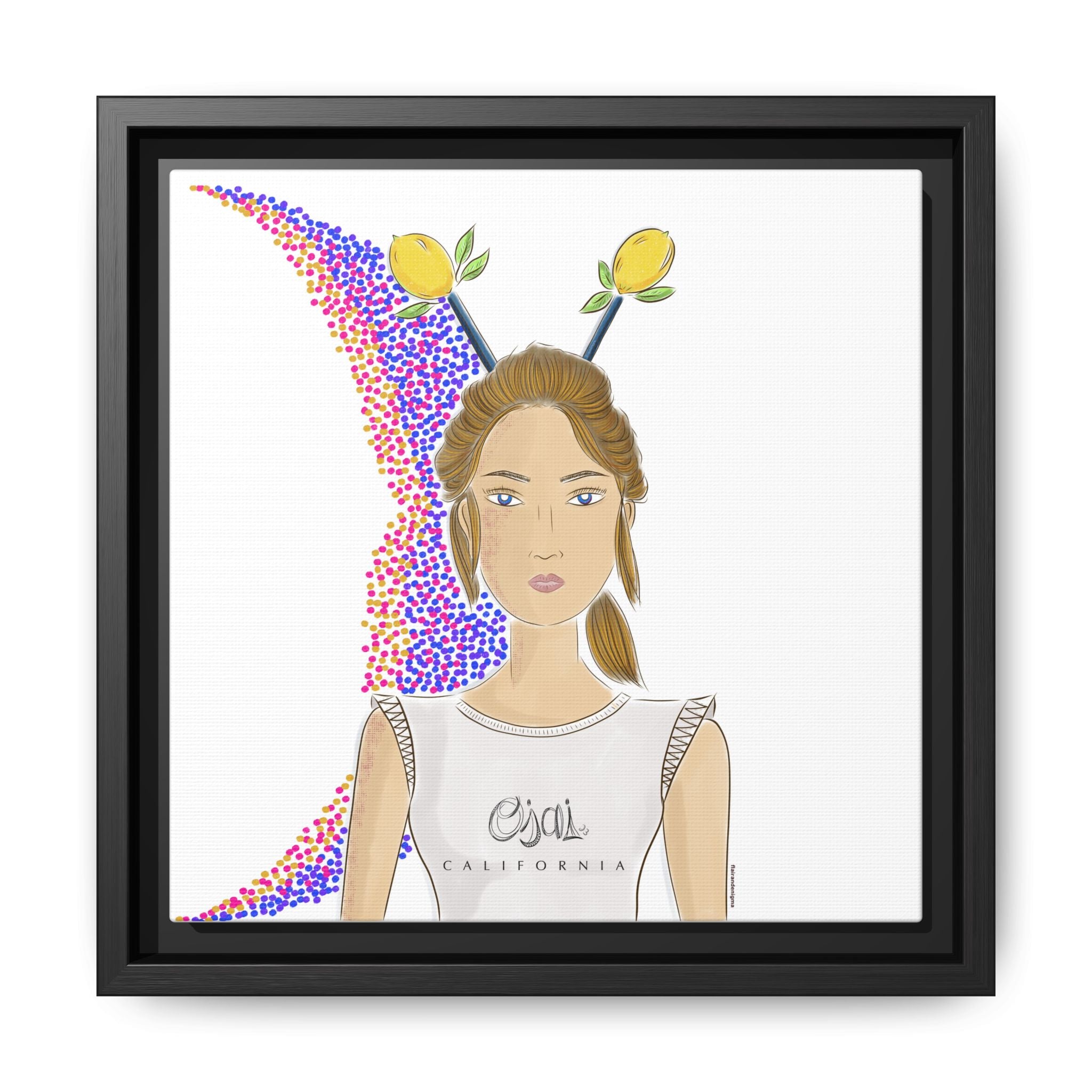 No.7 Girl with the Lemons Framed Canvas Art Print