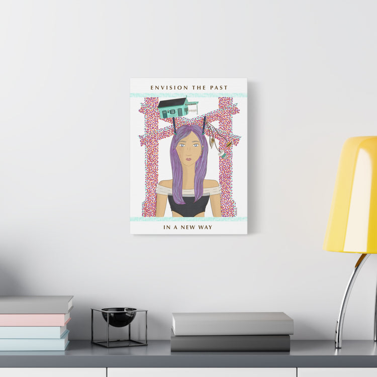 No.39 Girl with the Cove Cottage Canvas Art Print