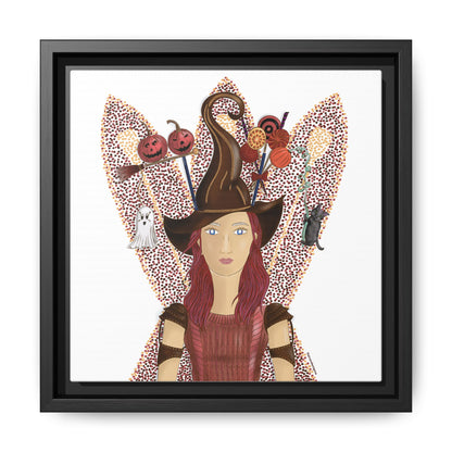No.46 Girl with the Witch's Hat Framed Canvas Art Print